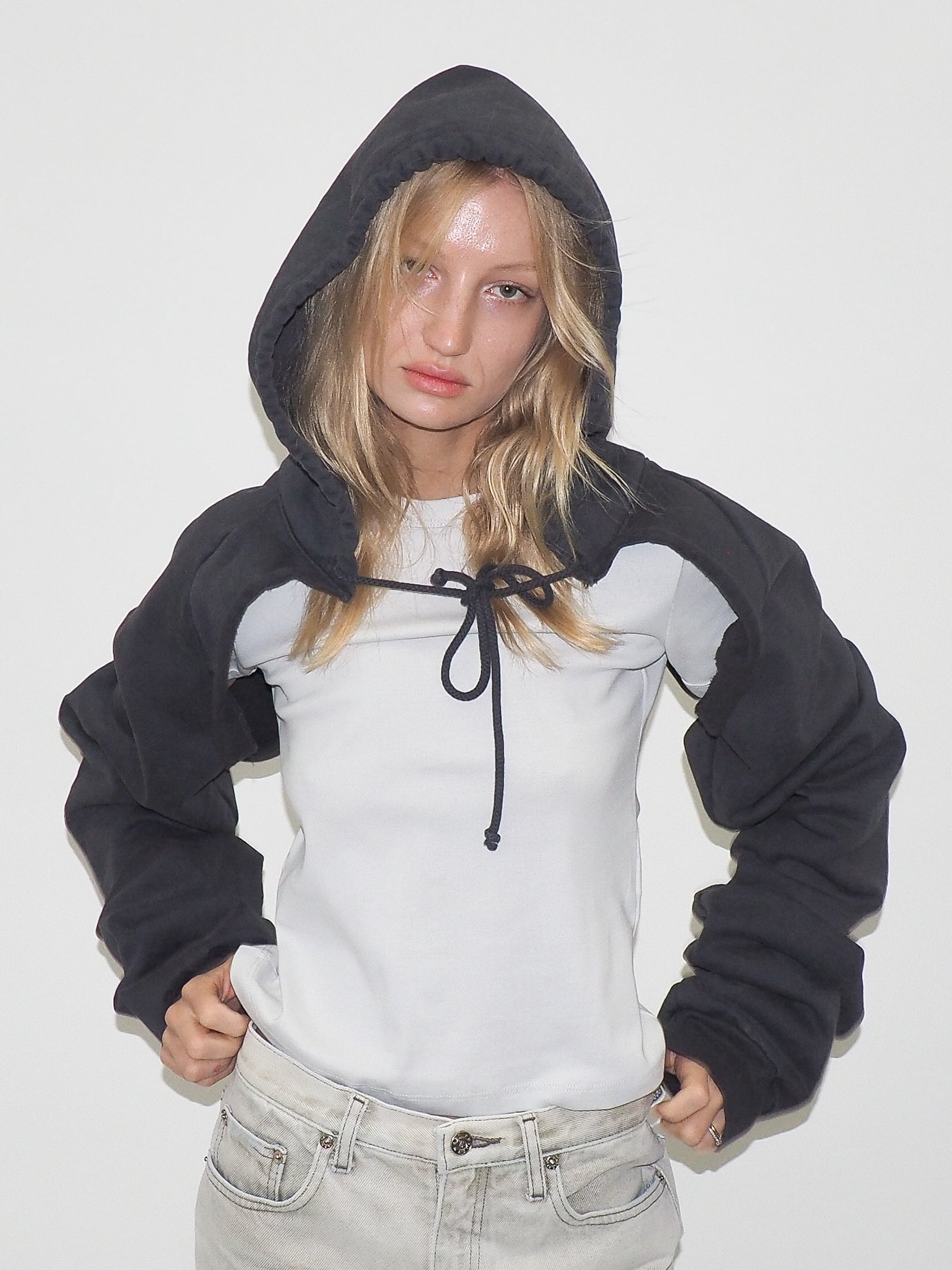 CLYDE x Everybody.World Hoody Scarf in Slate - CLYDE