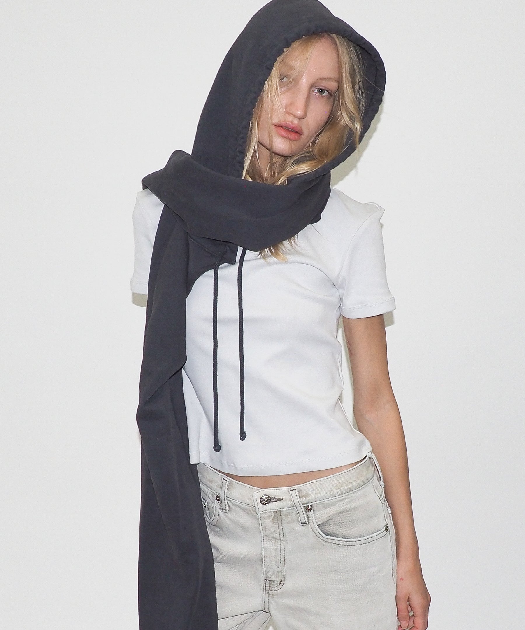 CLYDE x Everybody.World Hoody Scarf in Slate - CLYDE