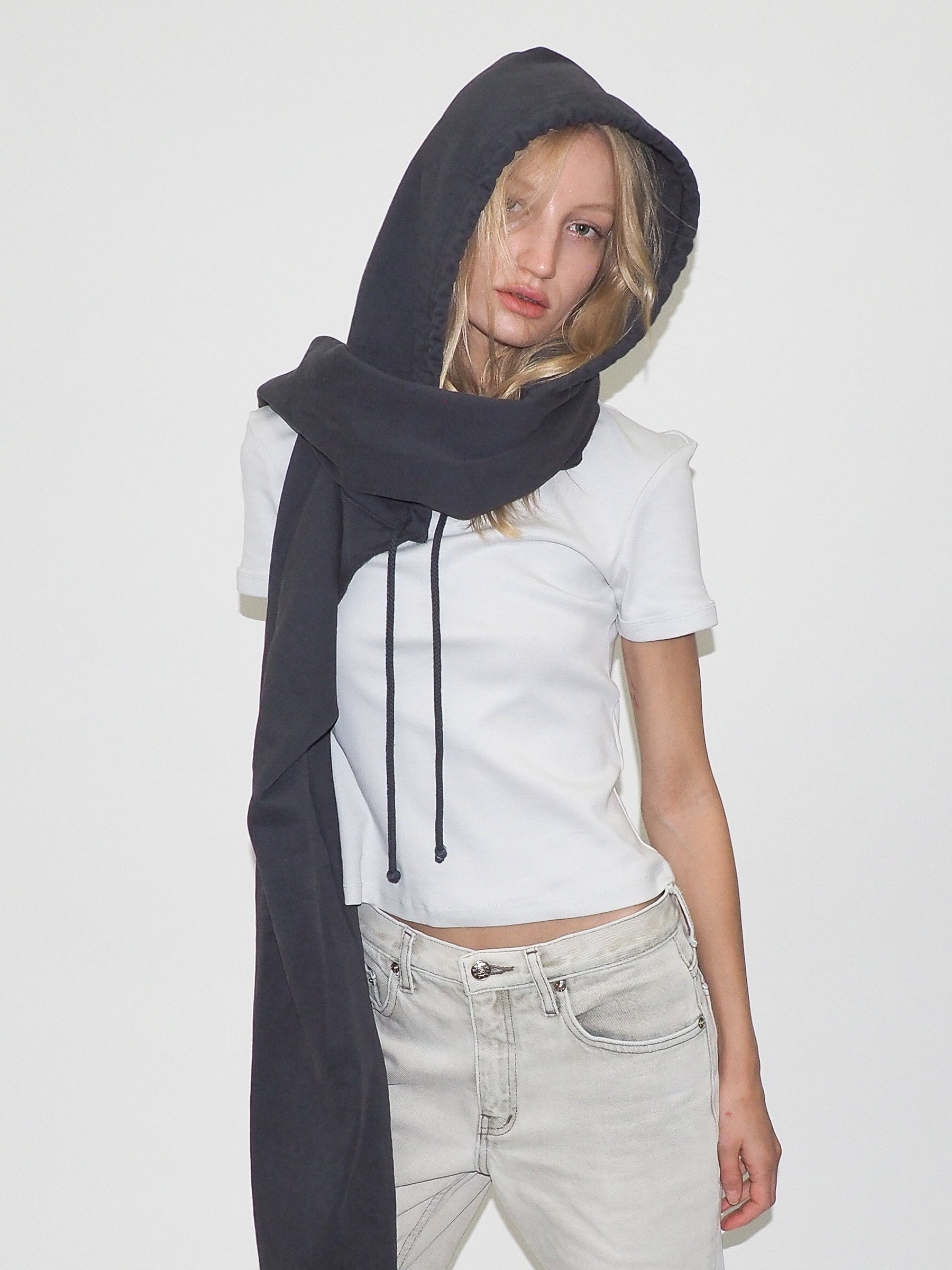 CLYDE x Everybody.World Hoody Scarf in Slate - CLYDE