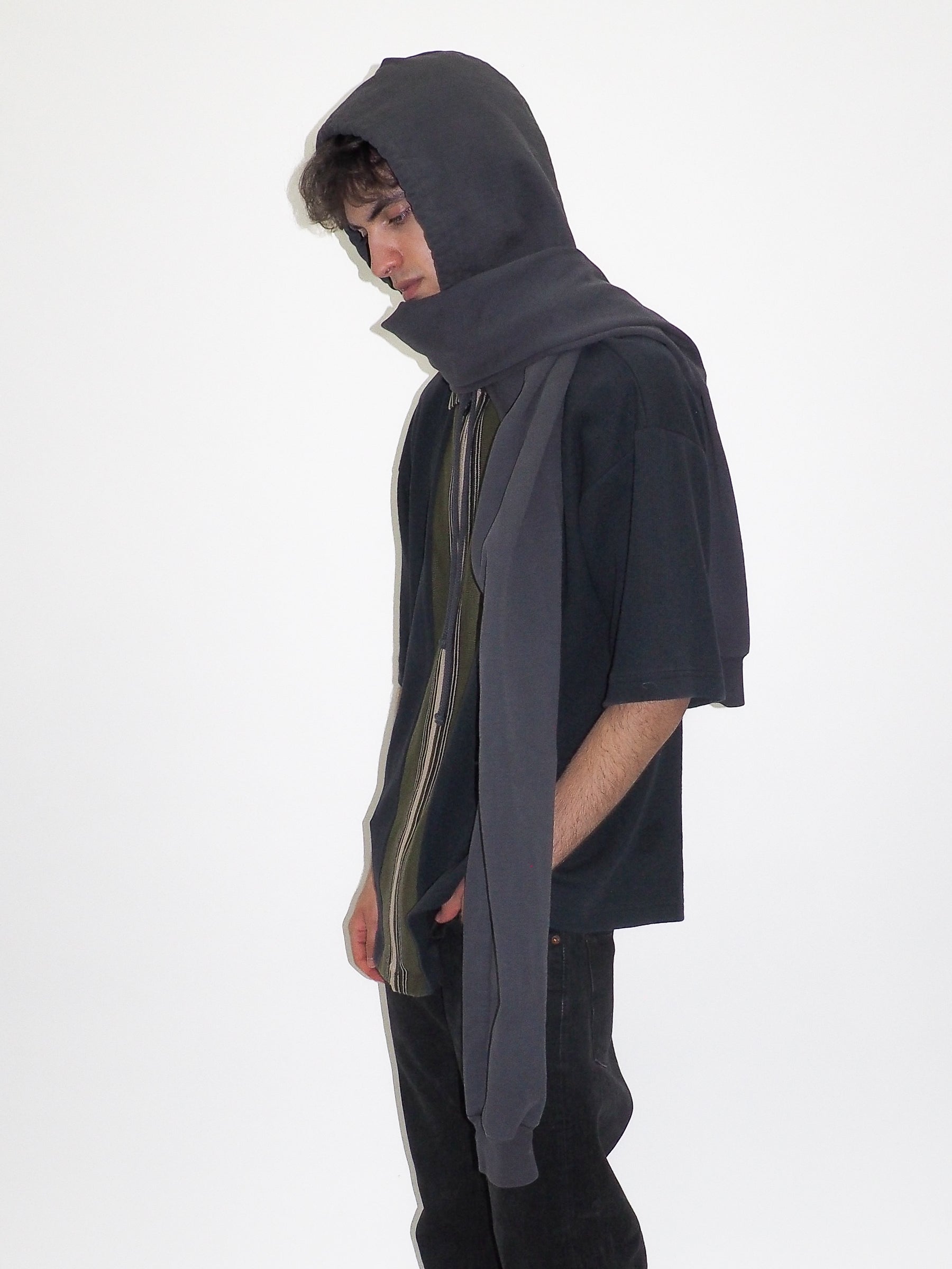 CLYDE x Everybody.World Hoody Scarf in Slate - CLYDE