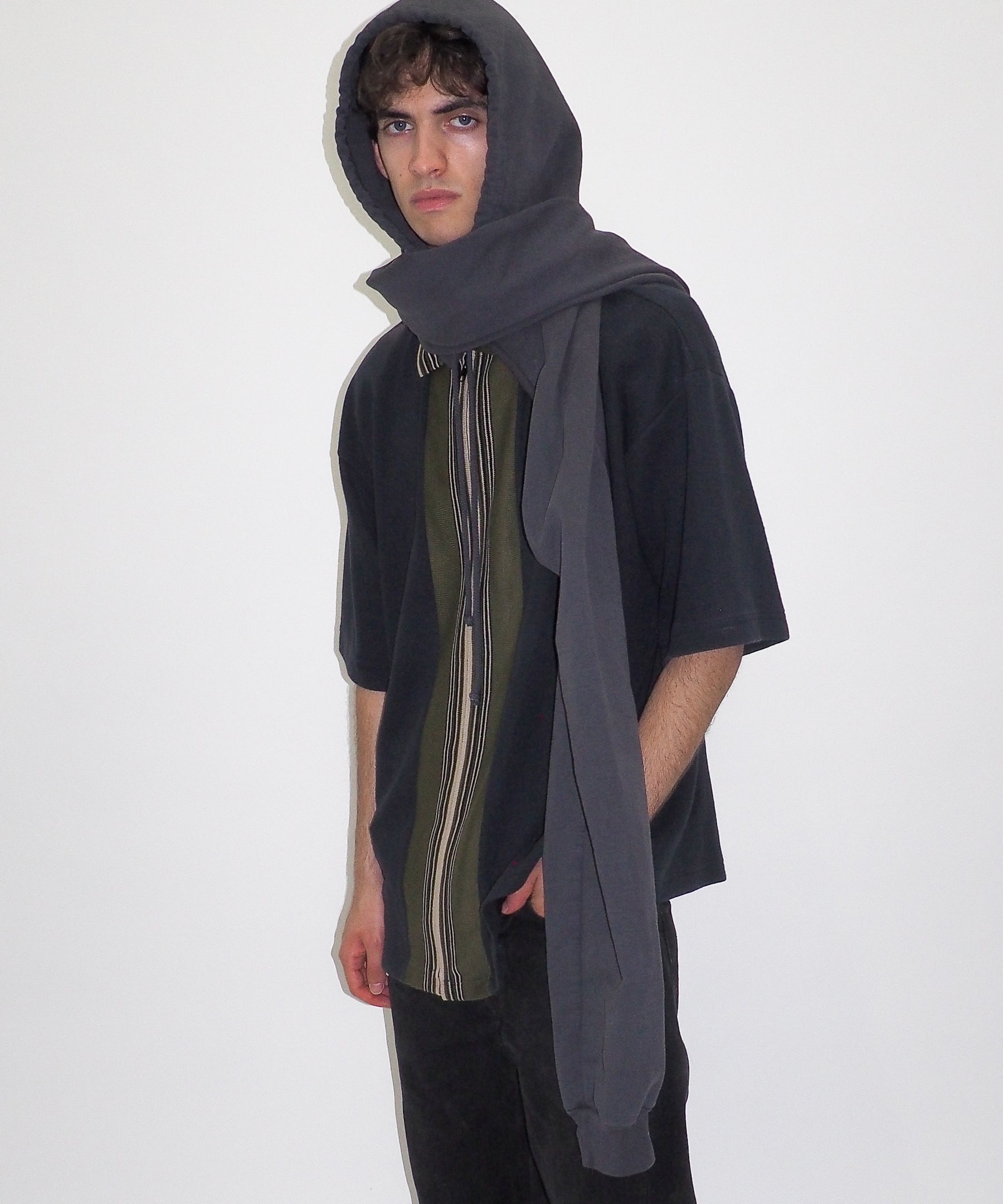 CLYDE x Everybody.World Hoody Scarf in Slate - CLYDE