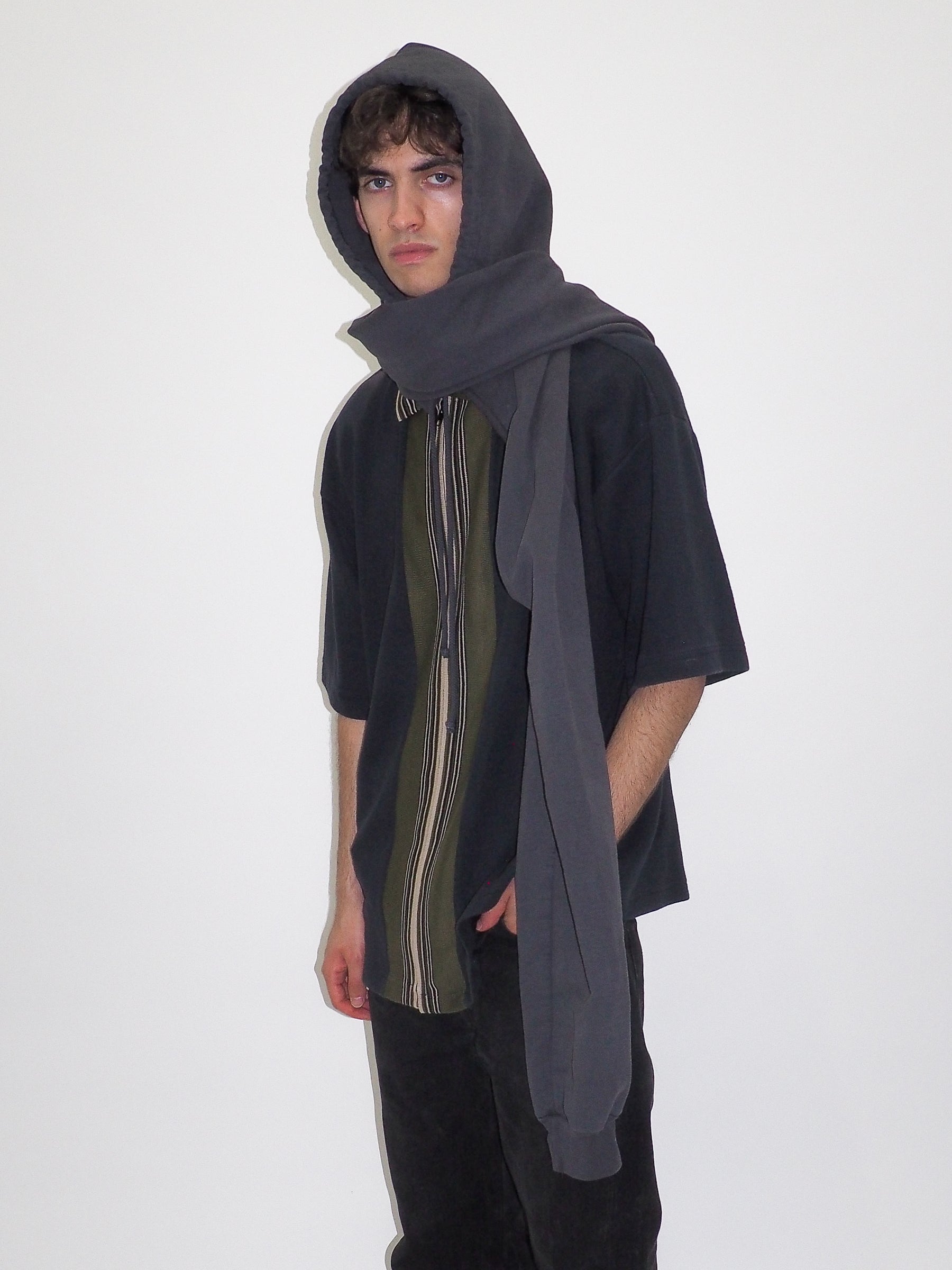 CLYDE x Everybody.World Hoody Scarf in Slate - CLYDE