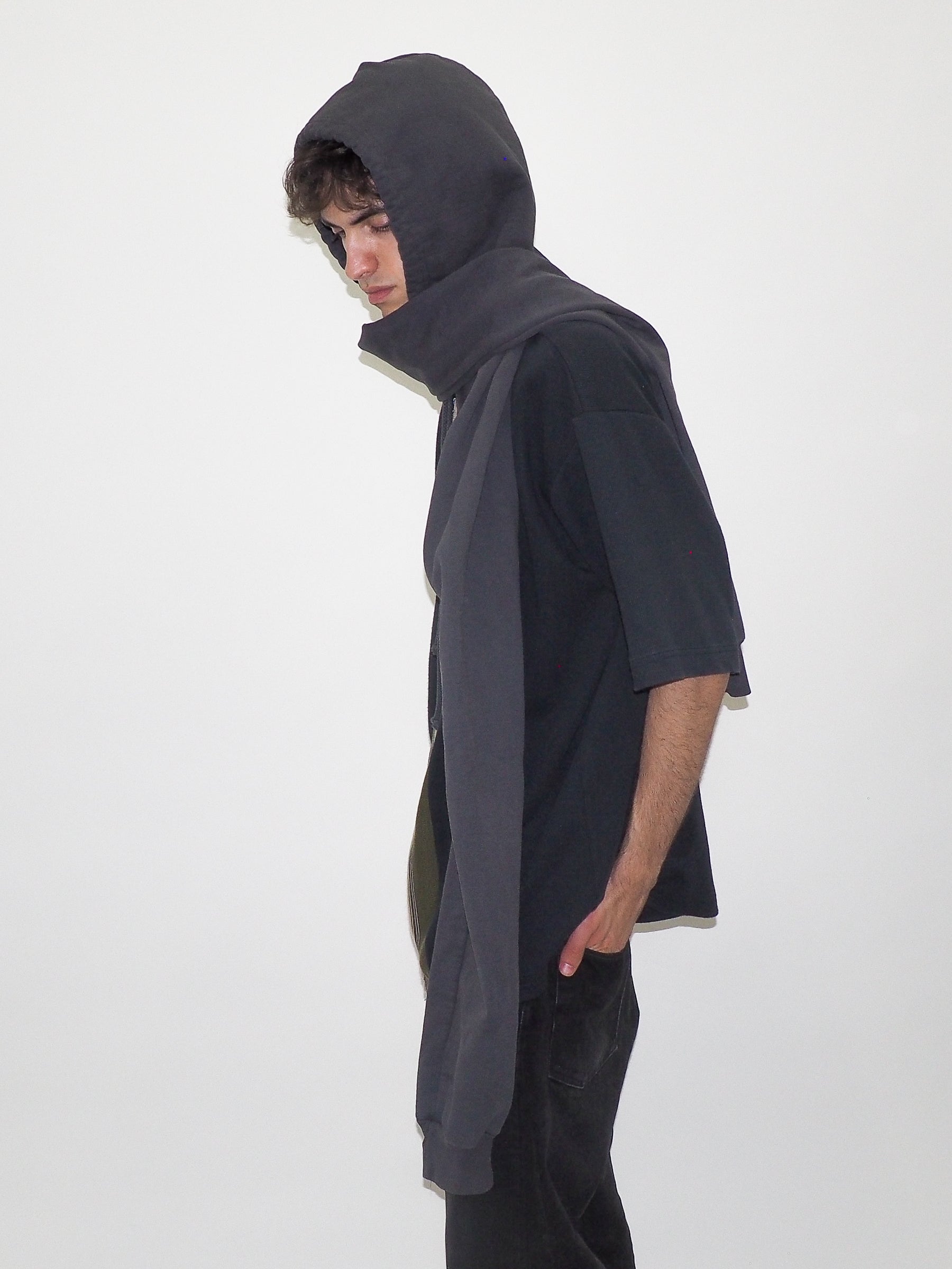 CLYDE x Everybody.World Hoody Scarf in Slate - CLYDE