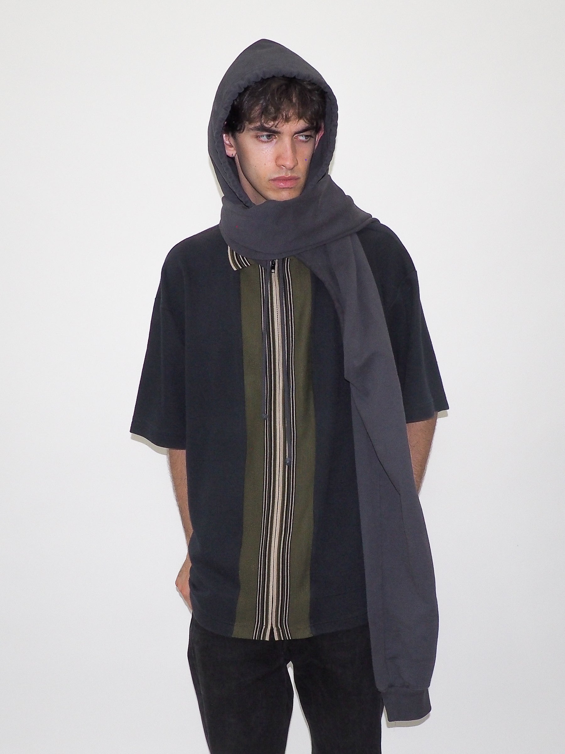 CLYDE x Everybody.World Hoody Scarf in Slate - CLYDE