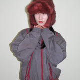 Ice Hat in Red Faux Fox - CLYDE