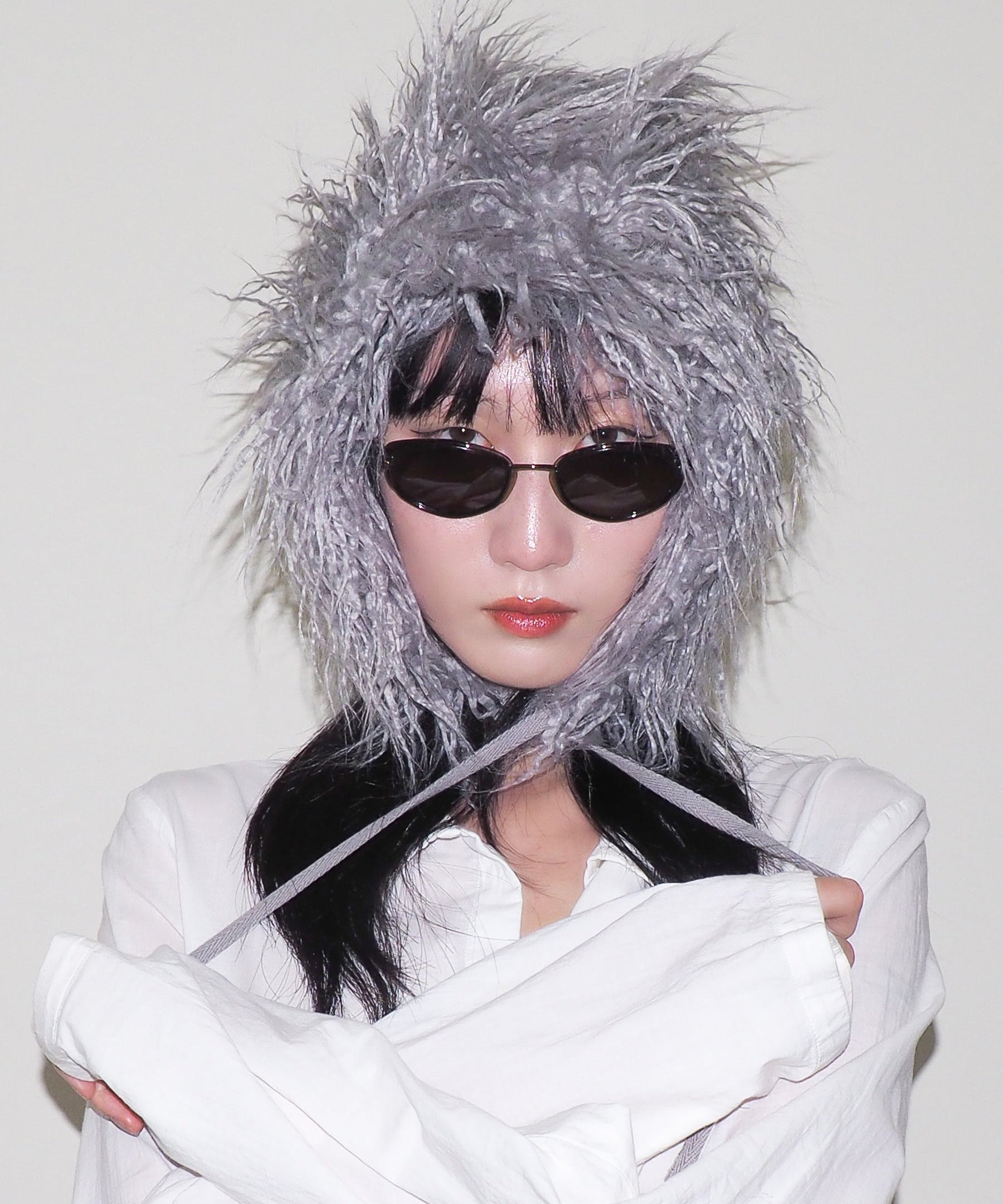 Creature Hat in Grey Faux Yak - CLYDE