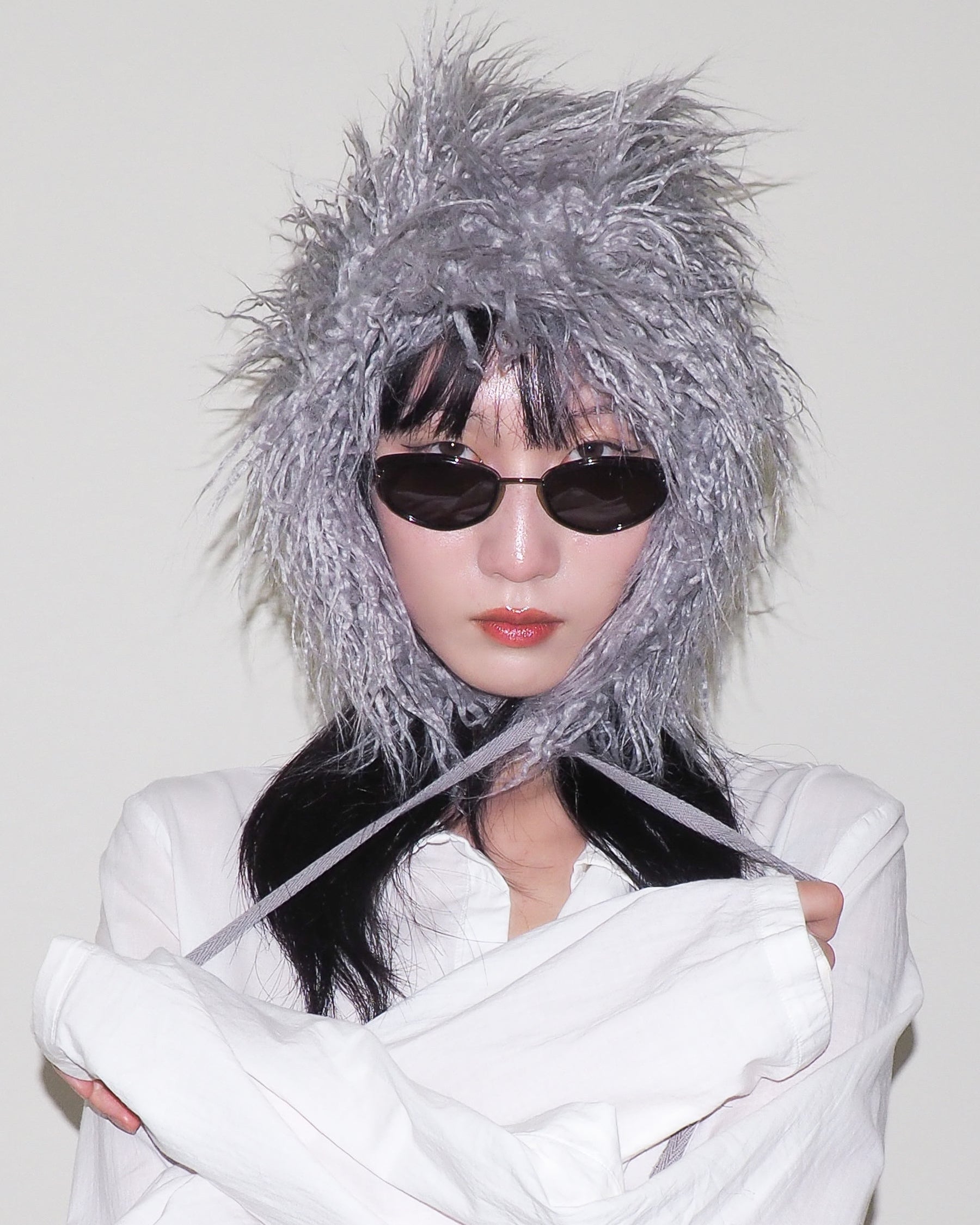 Creature Hat in Grey Faux Yak - CLYDE
