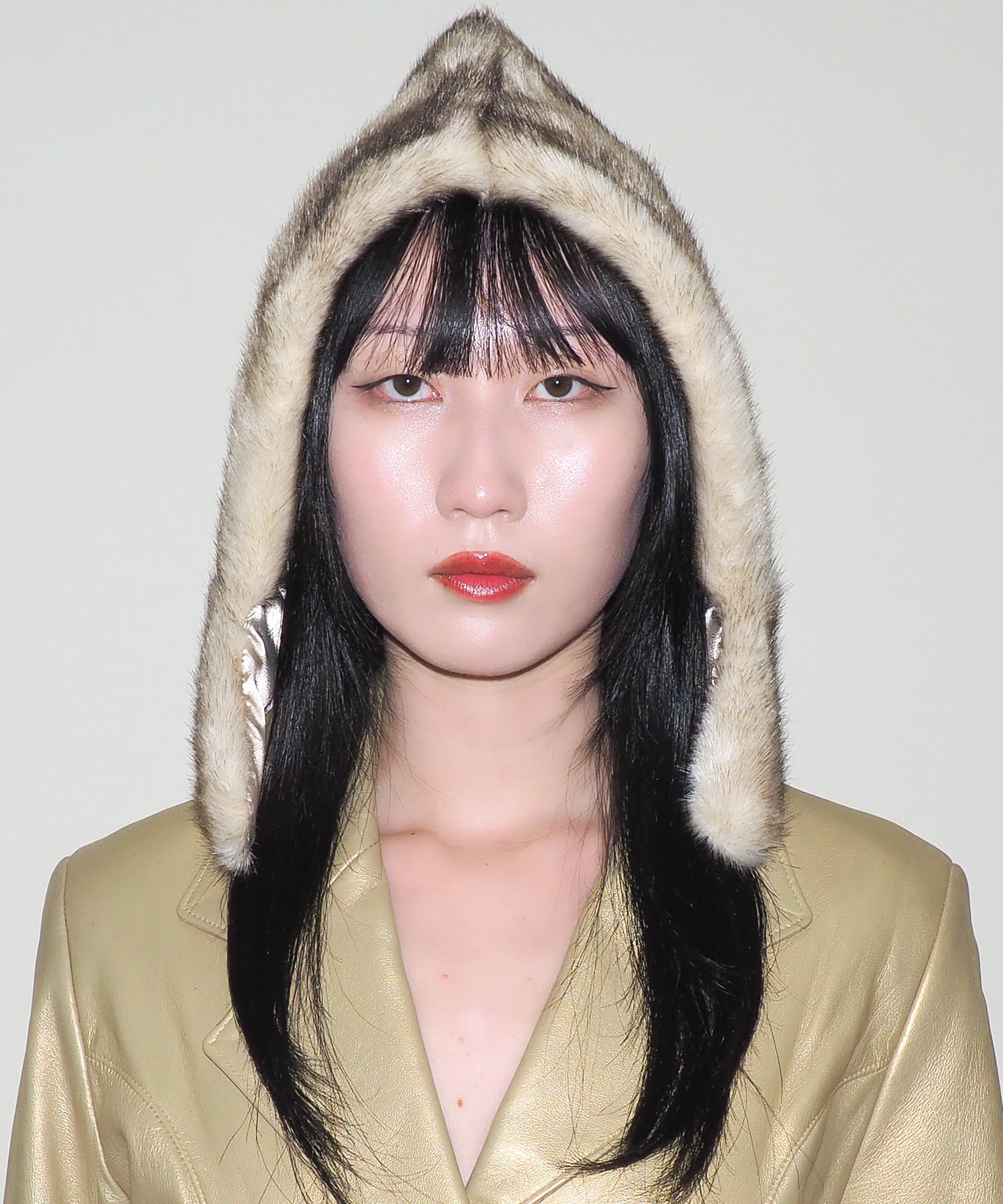 Sno Hood in Cream Faux Chinchilla - CLYDE