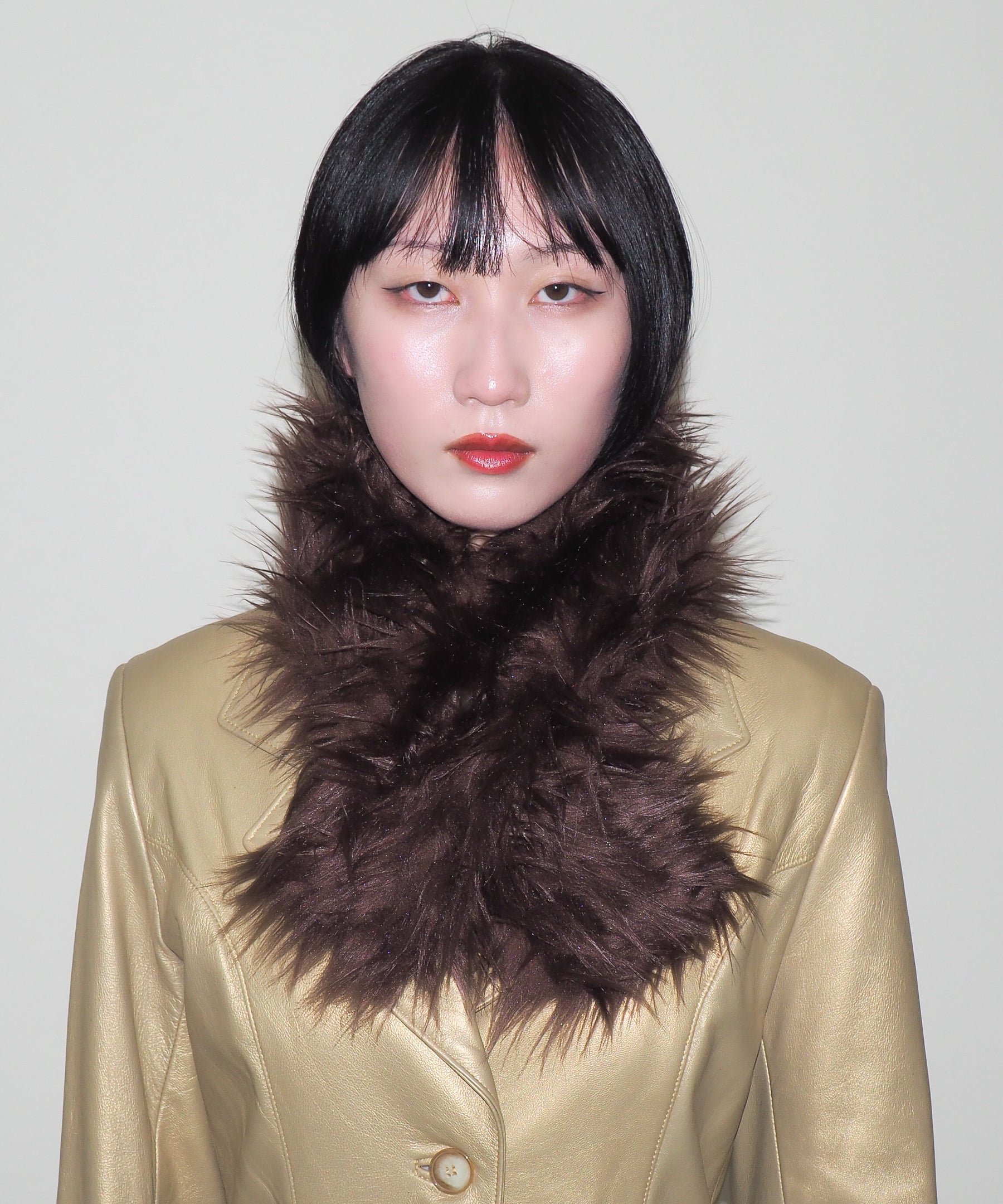 Sue Scarf in Brown Faux Yak - CLYDE