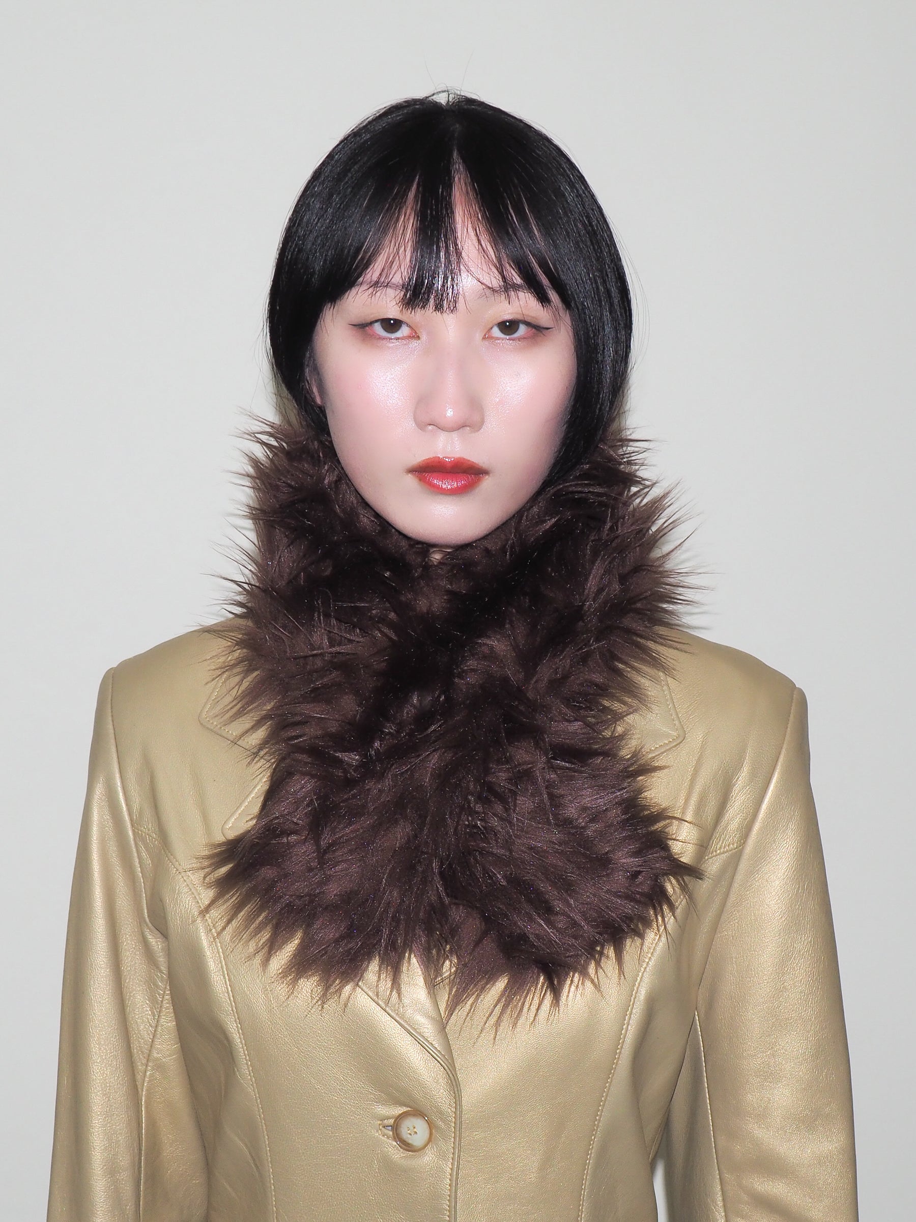 Sue Scarf in Brown Faux Yak - CLYDE