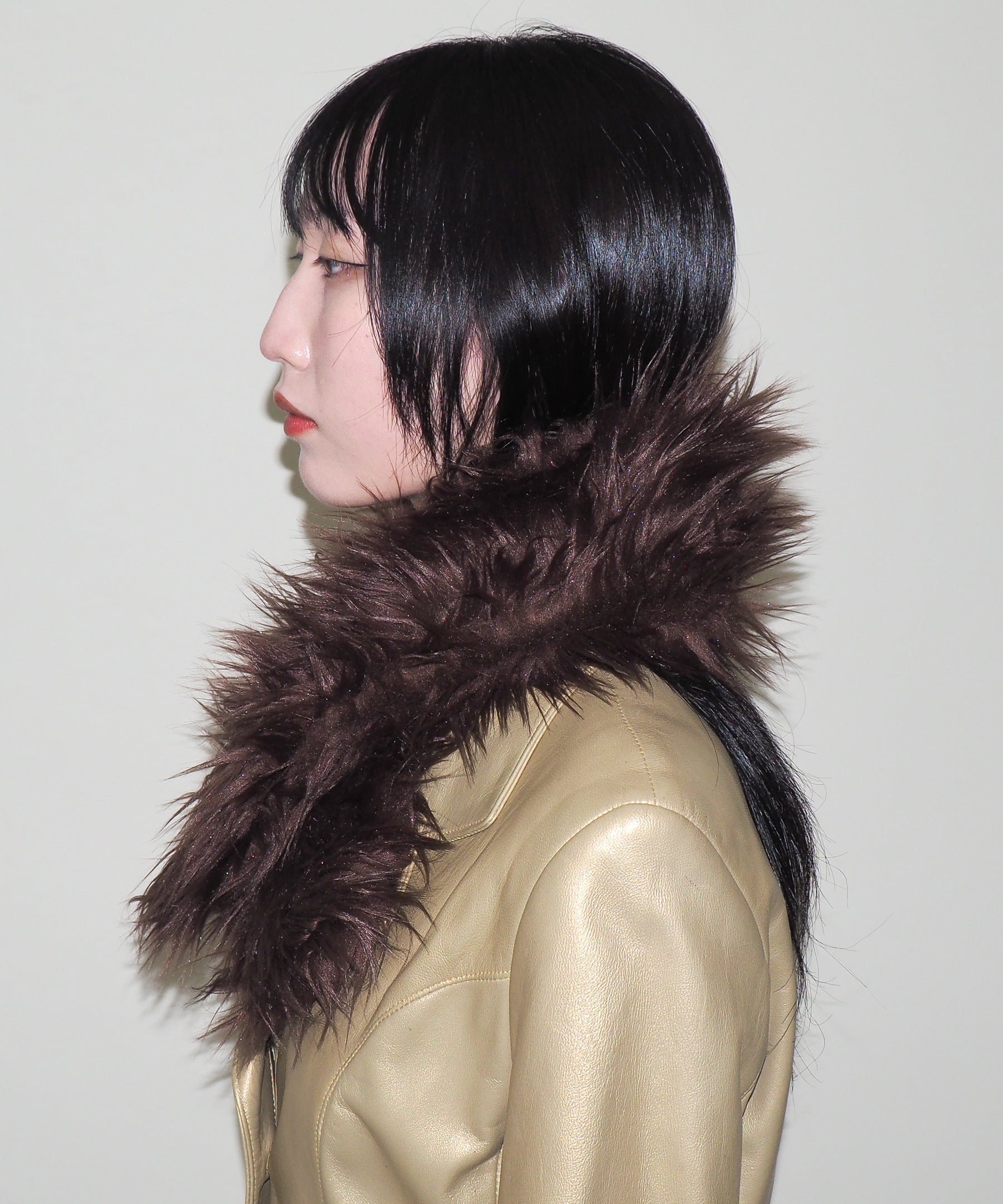 Sue Scarf in Brown Faux Yak - CLYDE