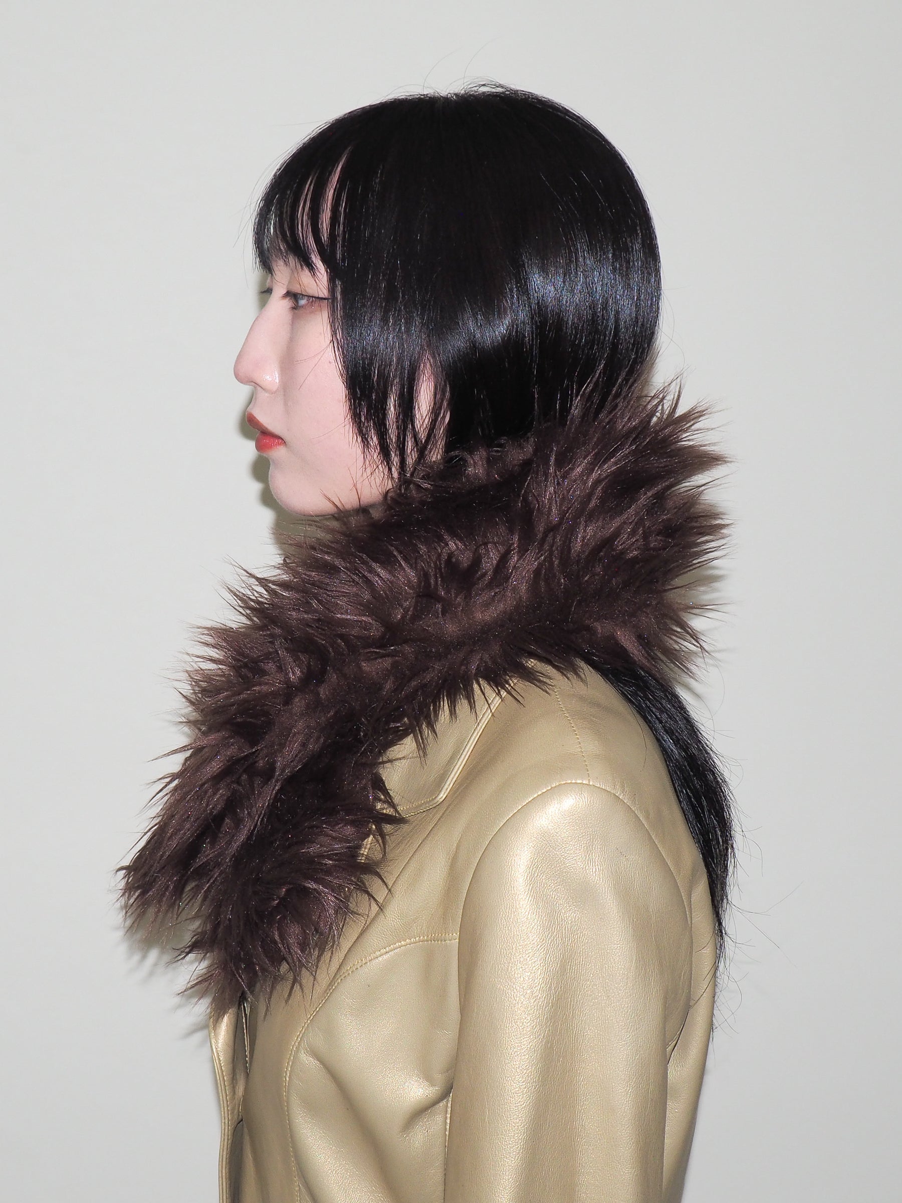 Sue Scarf in Brown Faux Yak - CLYDE