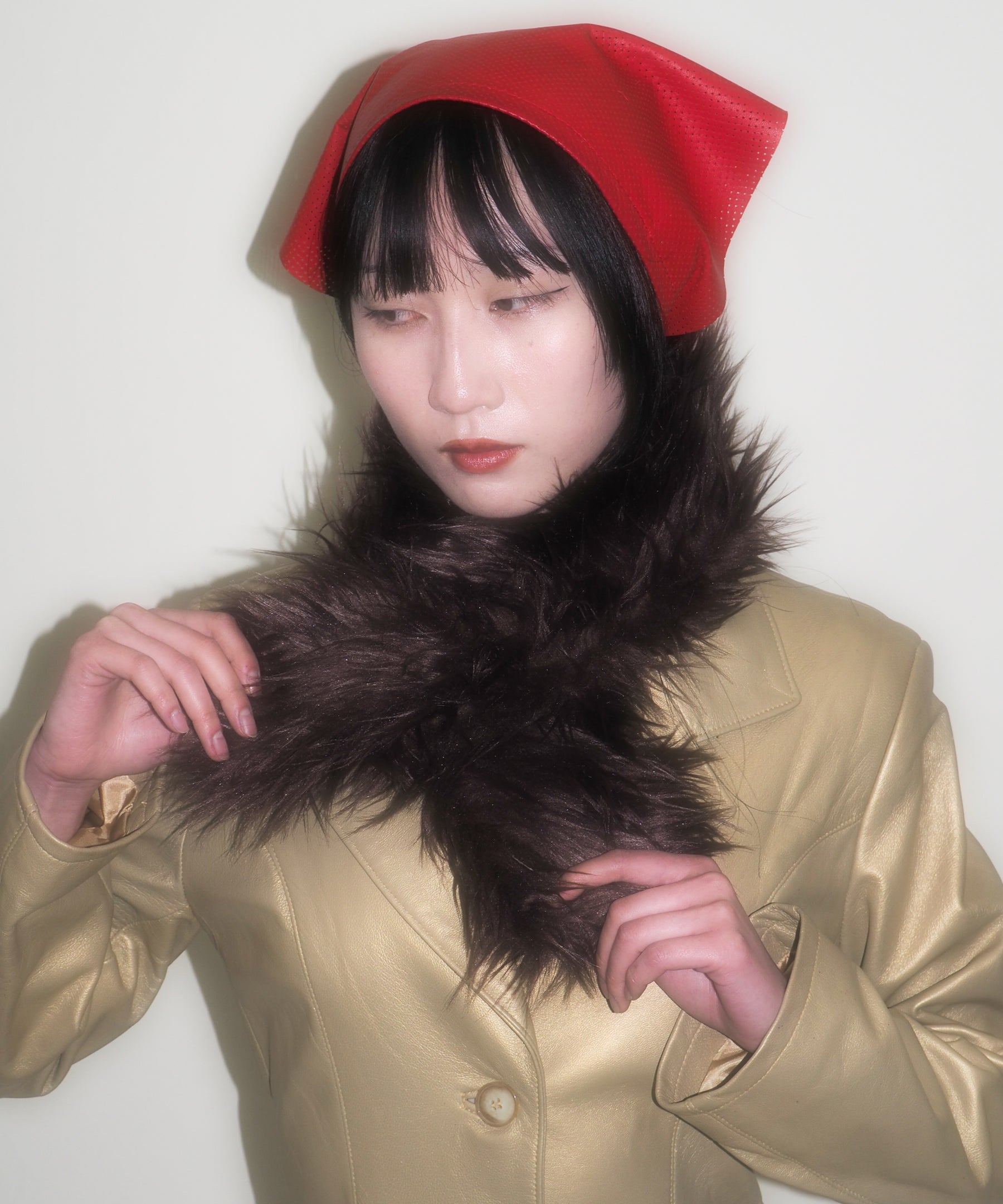 Sue Scarf in Brown Faux Yak - CLYDE