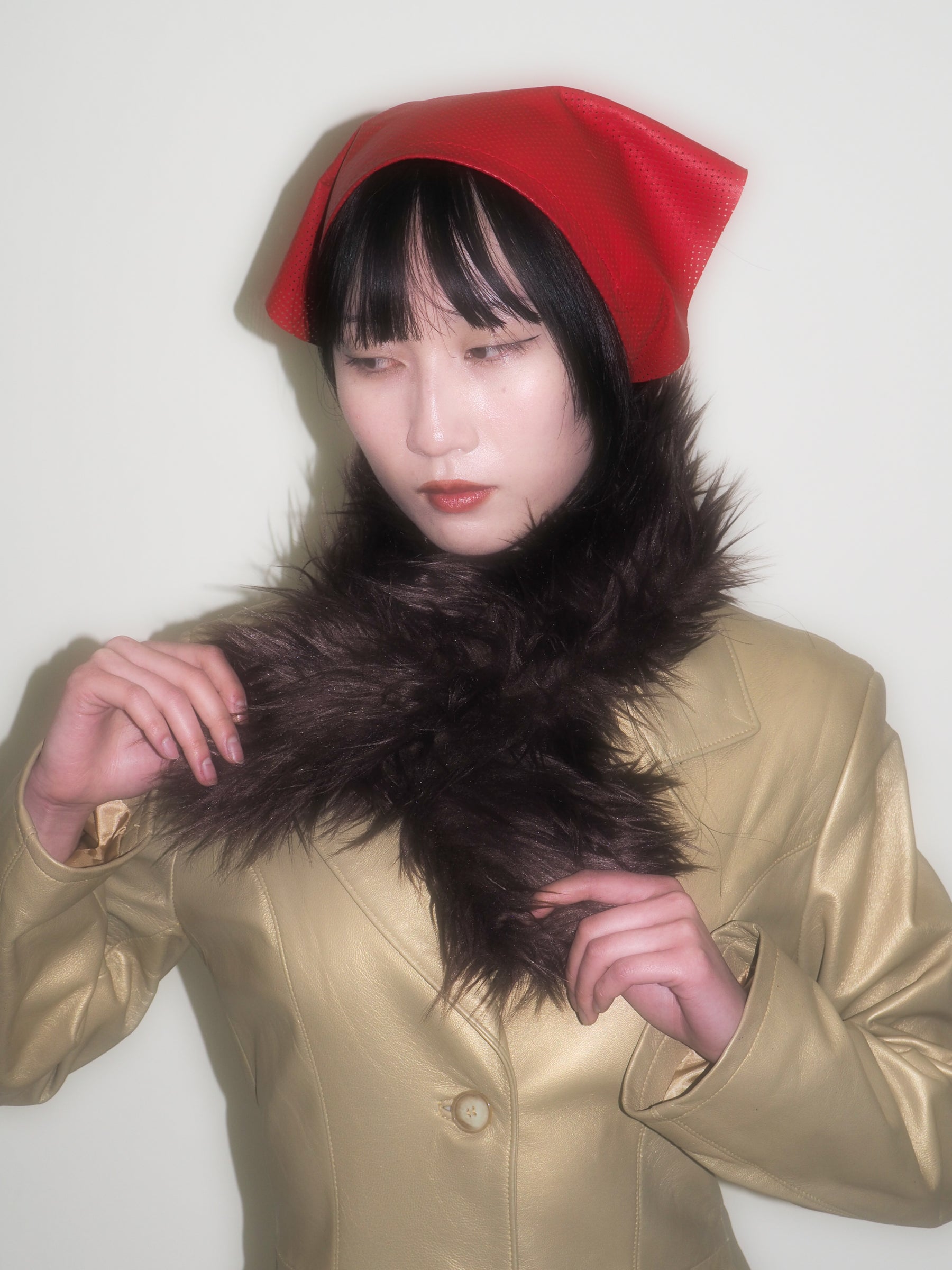 Sue Scarf in Brown Faux Yak - CLYDE