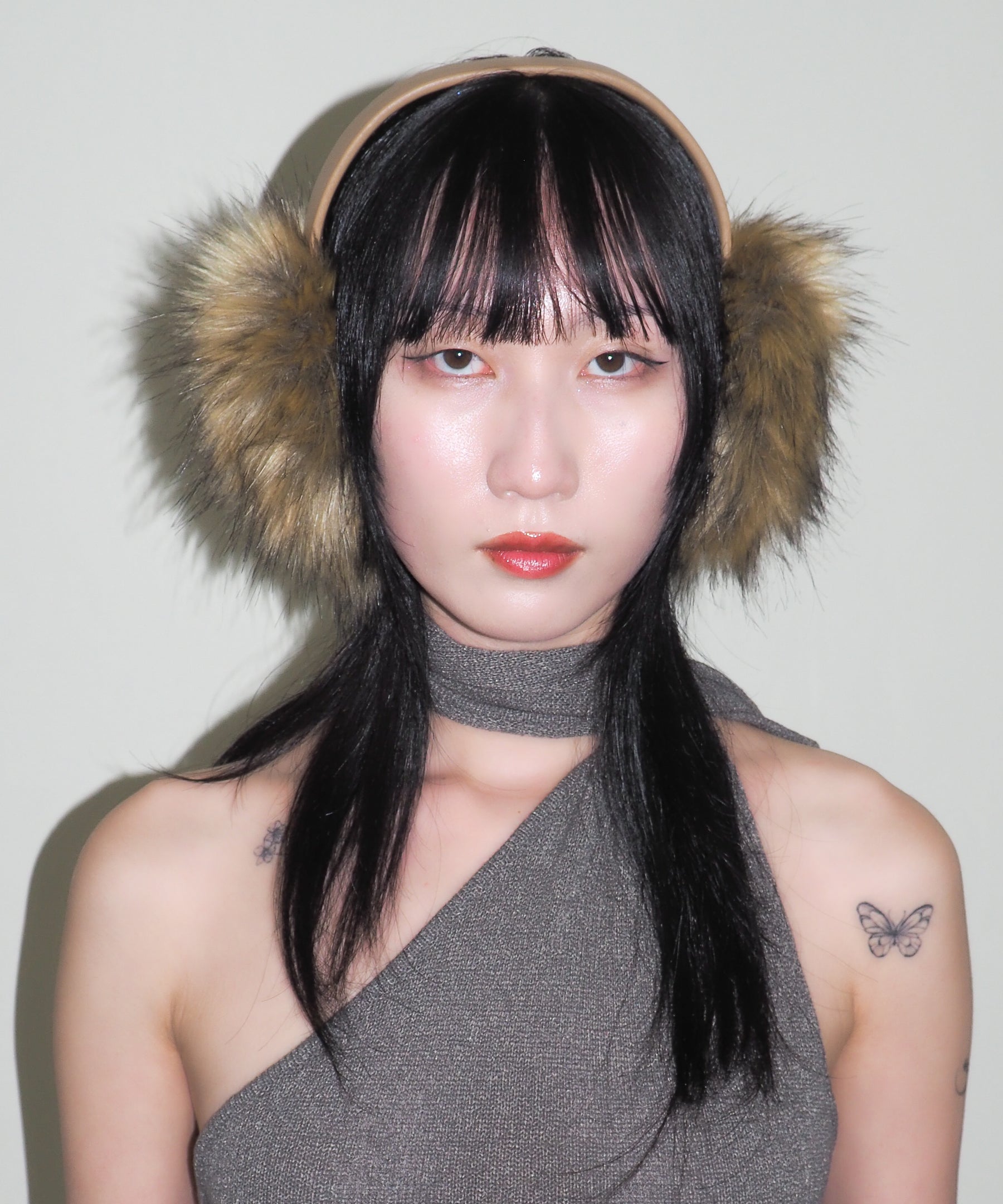 Ear Muffs in Tan Faux Fox - CLYDE