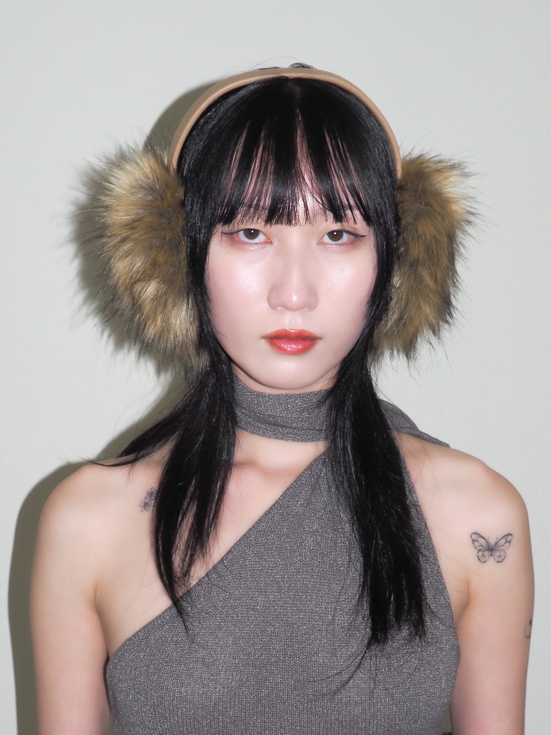 Ear Muffs in Tan Faux Fox - CLYDE
