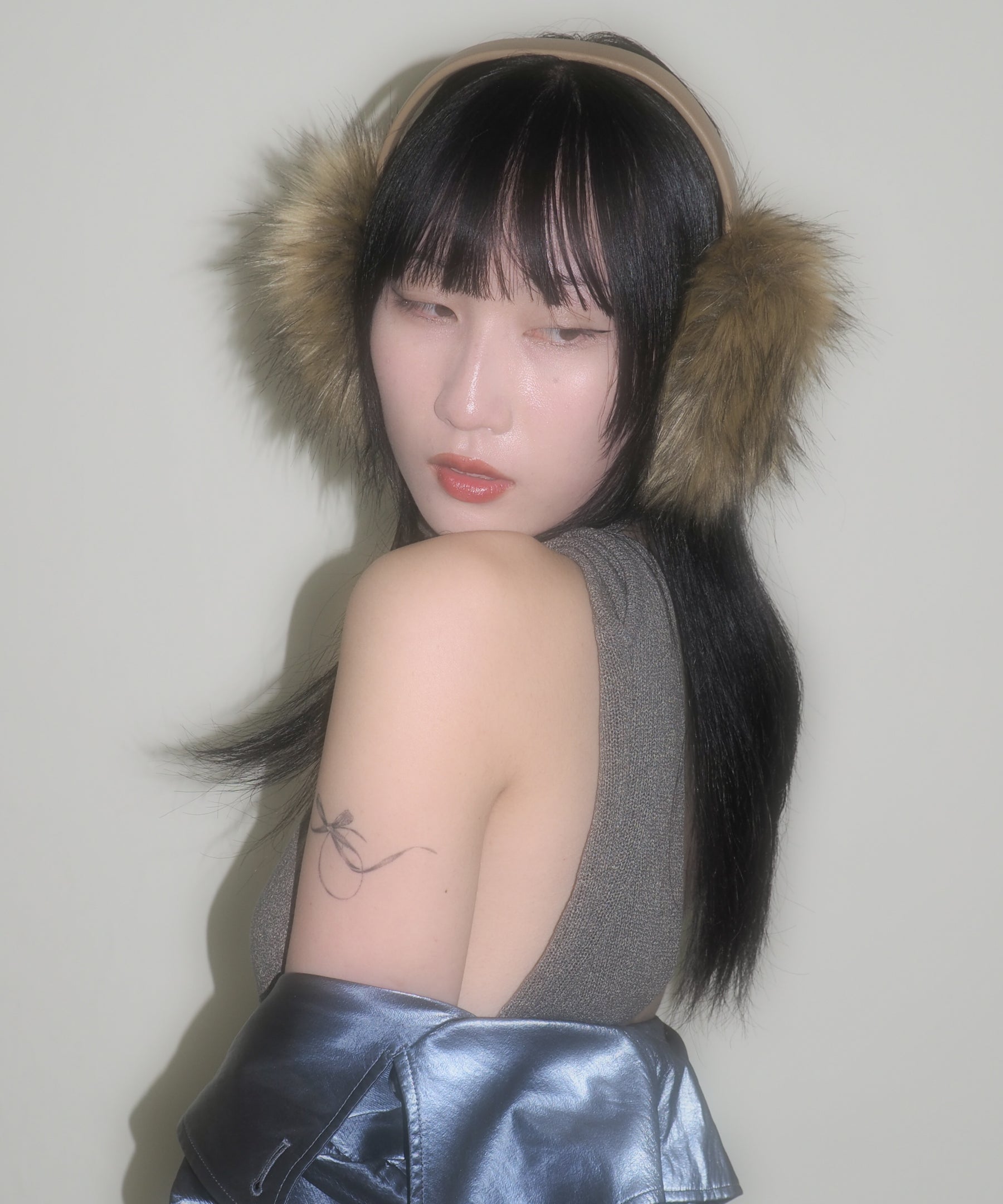 Ear Muffs in Tan Faux Fox - CLYDE