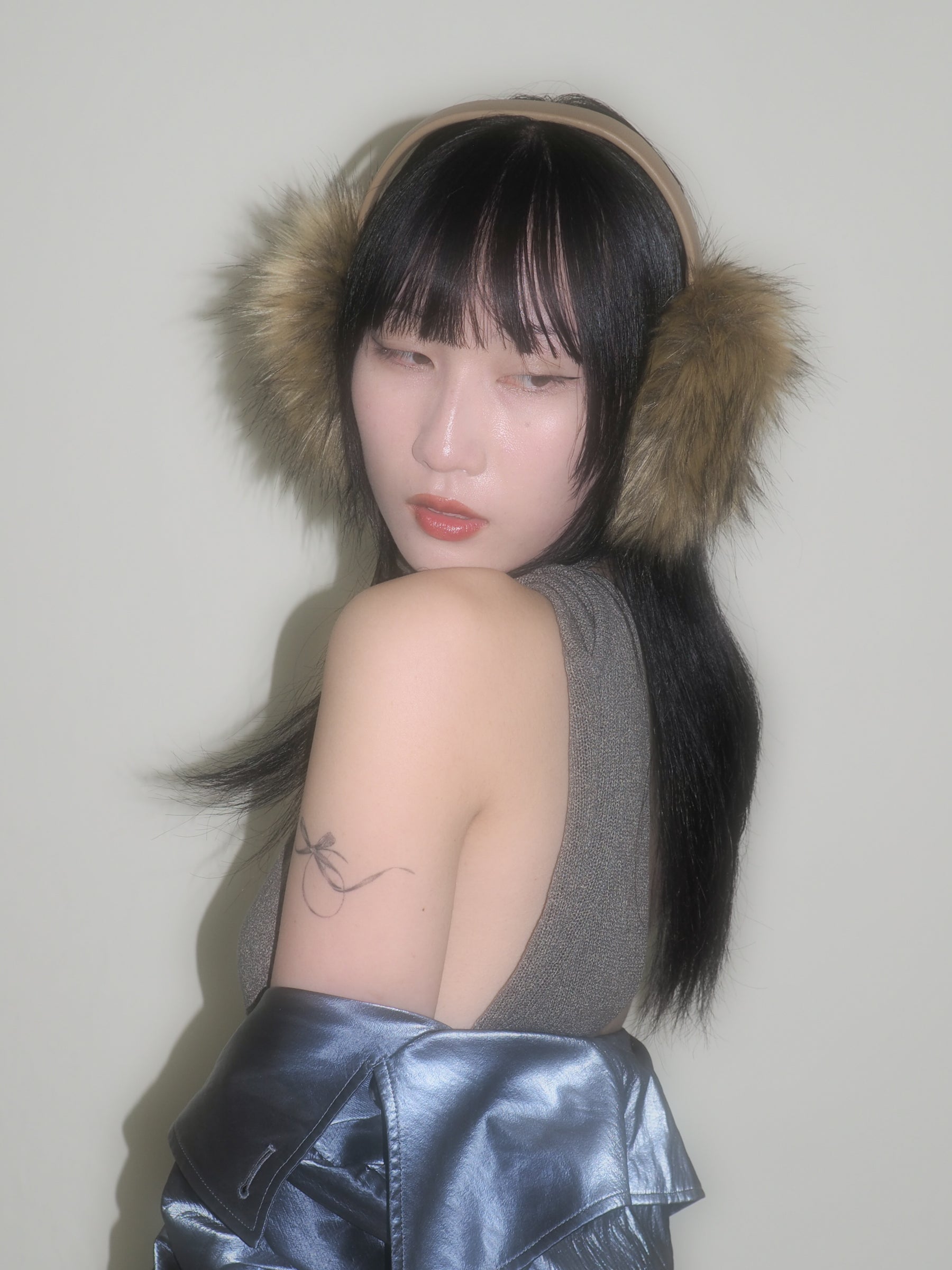 Ear Muffs in Tan Faux Fox - CLYDE