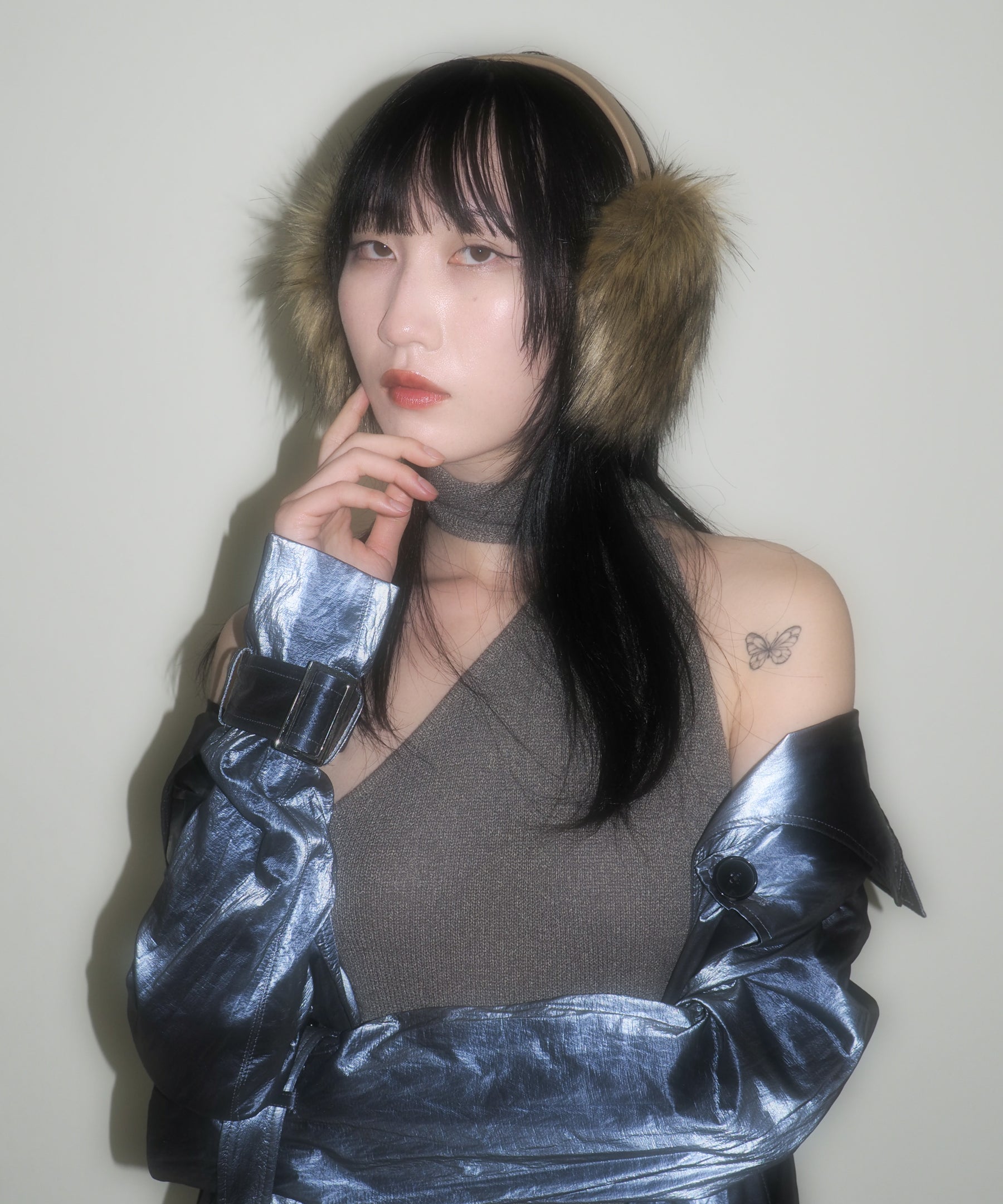 Ear Muffs in Tan Faux Fox - CLYDE