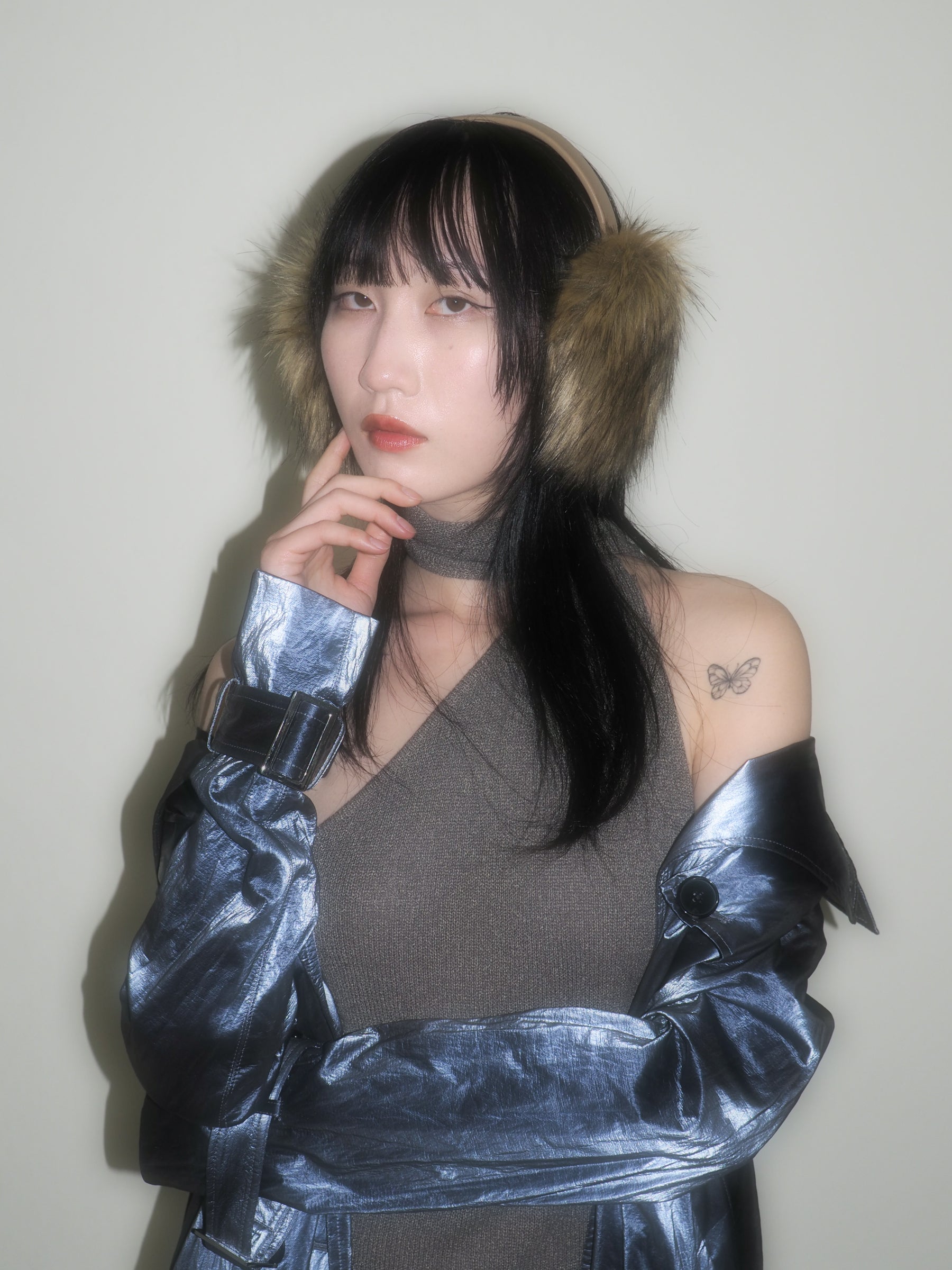 Ear Muffs in Tan Faux Fox - CLYDE