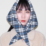 Puff Scarf in Navy & Cream Flannel - CLYDE