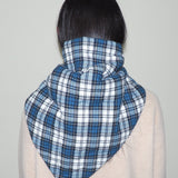 Puff Scarf in Navy & Cream Flannel - CLYDE
