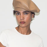 Lambskin Beret in Tan