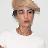 Lambskin Beret in Tan