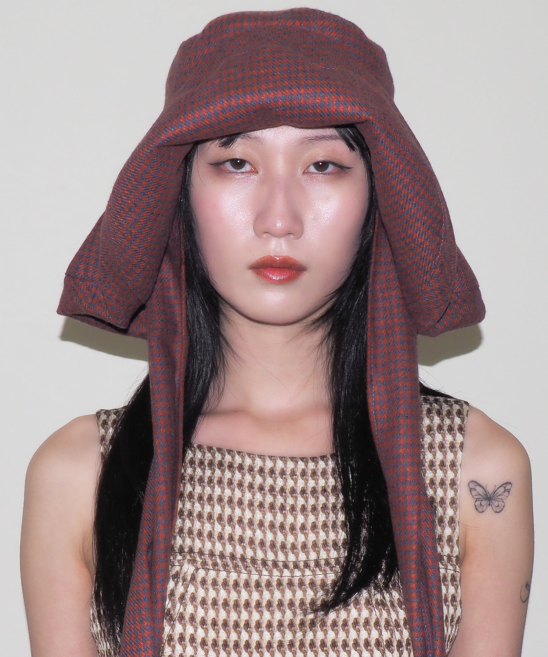 Mala Hat in Tomato Plaid - CLYDE