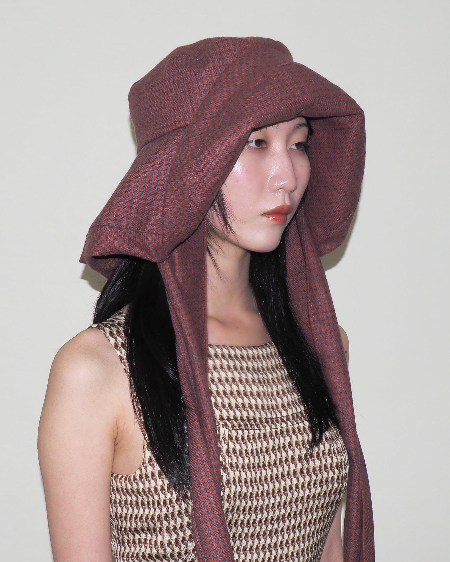 Mala Hat in Tomato Tweed Wool - CLYDE