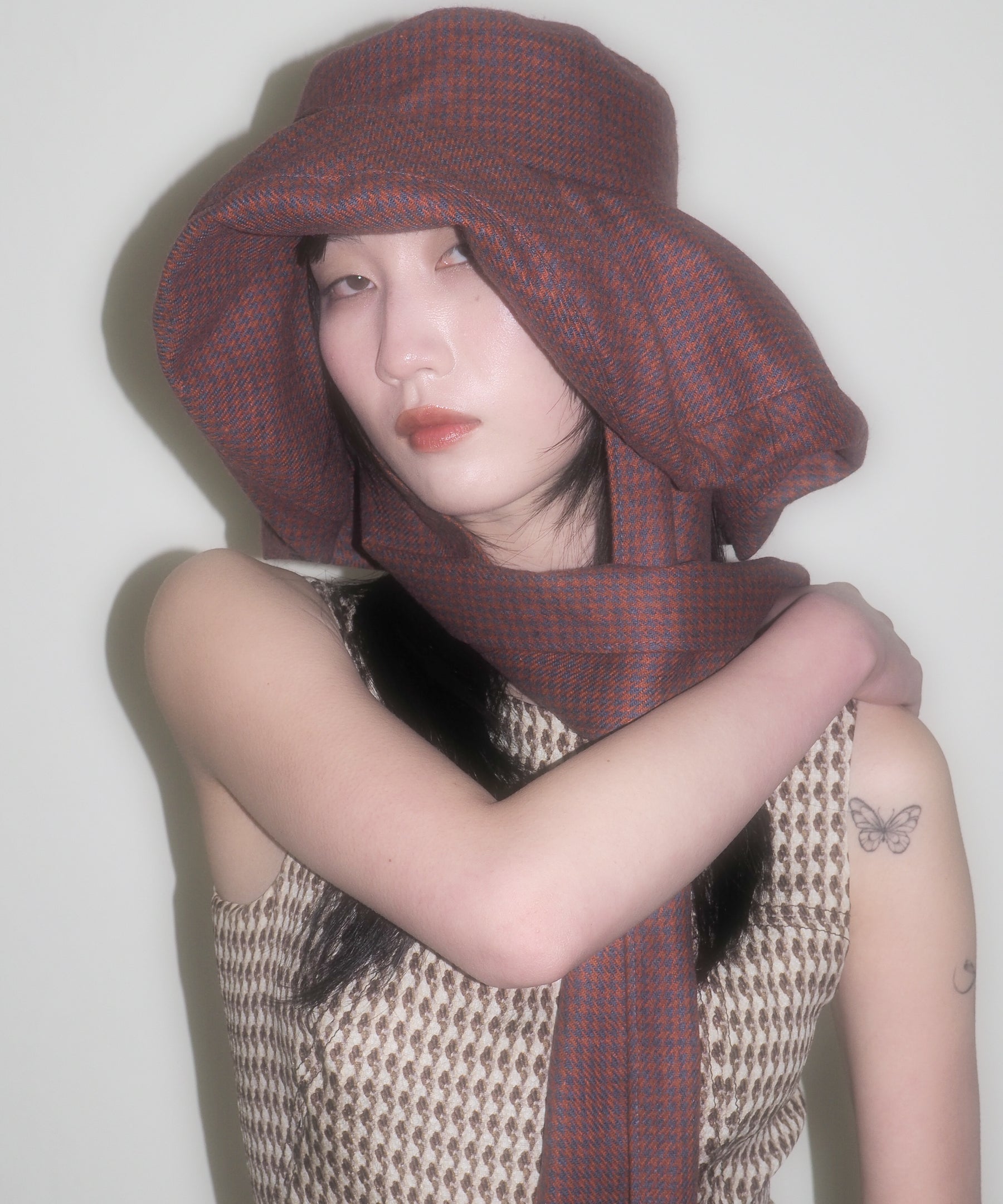 Mala Hat in Tomato Plaid - CLYDE