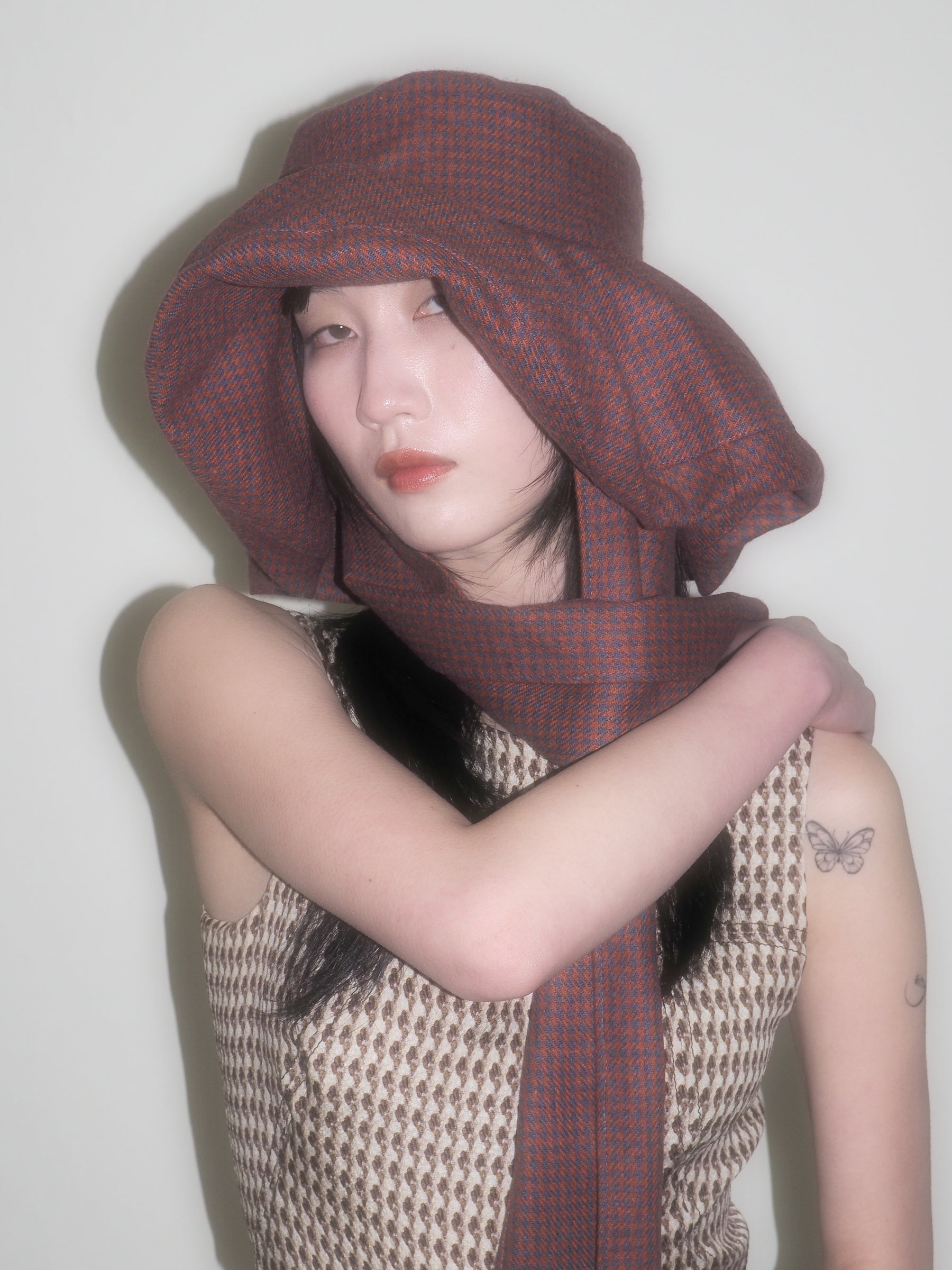 Mala Hat in Tomato Plaid - CLYDE