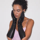 Racing Gloves in Black w. Black Stripe - CLYDE