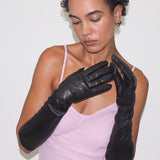 Racing Gloves in Black w. Black Stripe - CLYDE