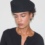 Sazy Beret in Black Wool - CLYDE