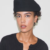 Sazy Beret in Black Wool - CLYDE