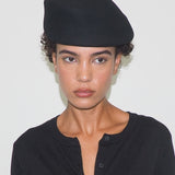 Sazy Beret in Black Wool - CLYDE