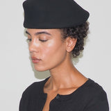 Sazy Beret in Black Wool - CLYDE