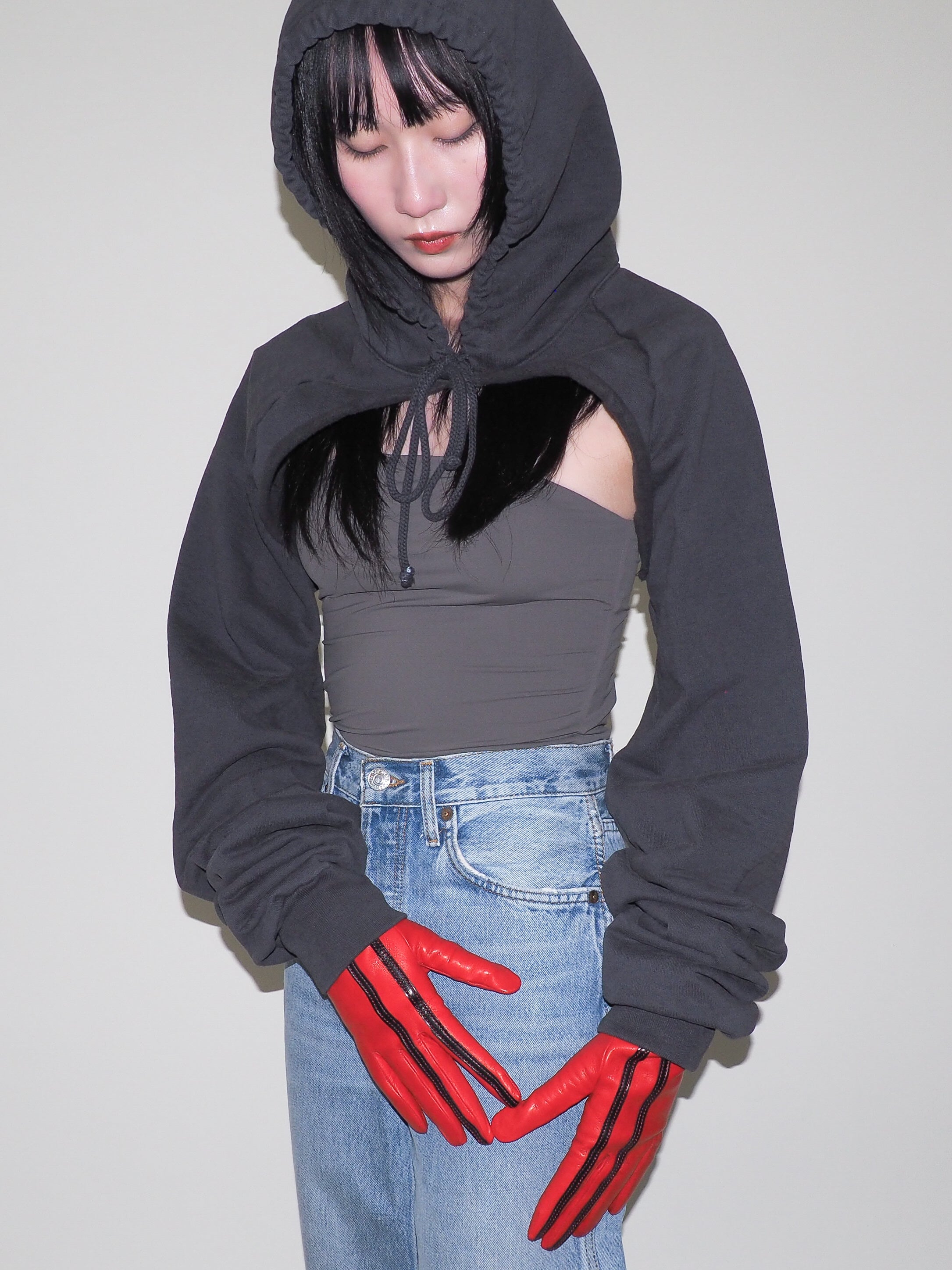 Short Racing Gloves in Racer Red w. Black Stripes - CLYDE