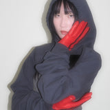 Short Racing Gloves in Racer Red w. Black Stripes - CLYDE