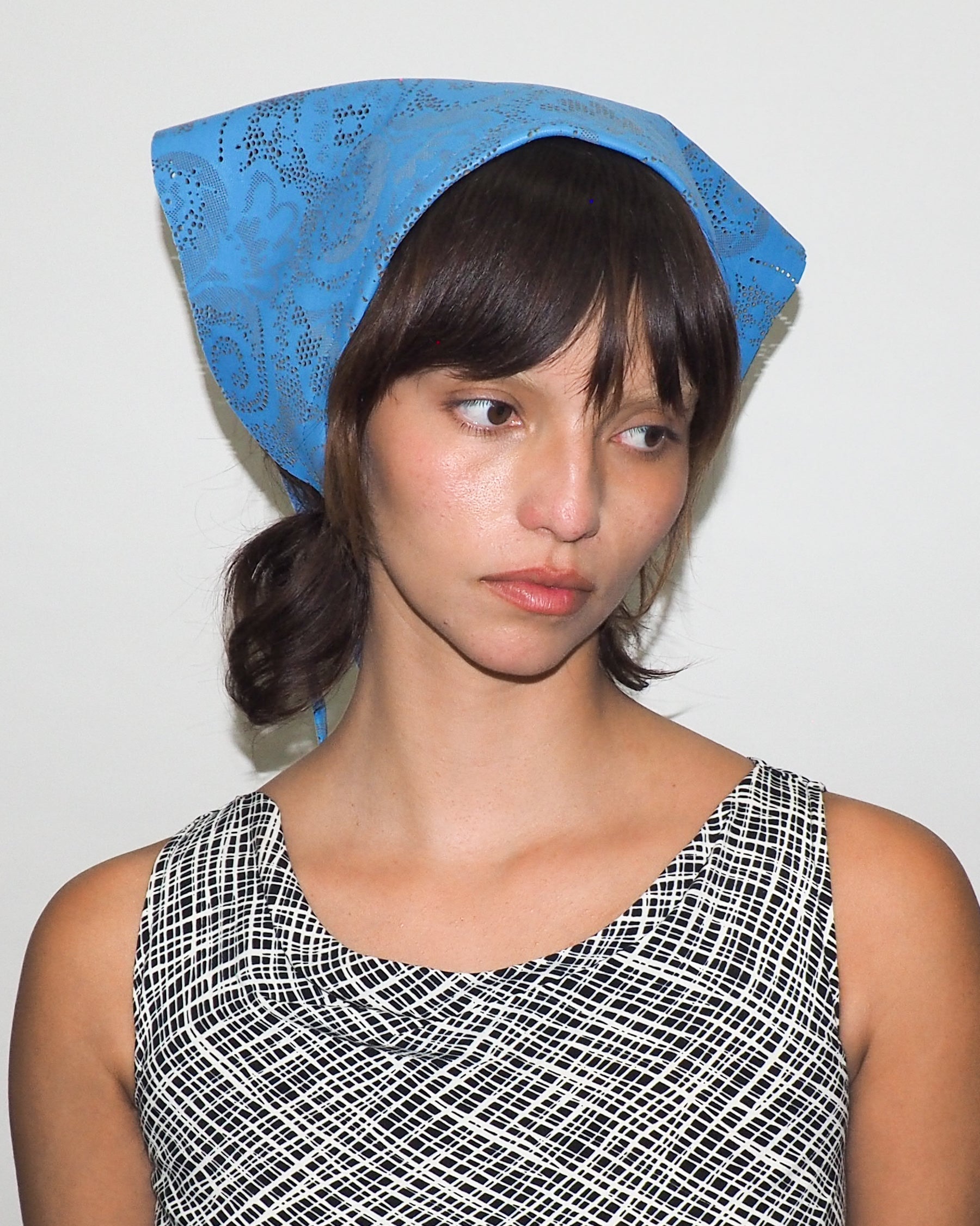 Vita Scarf in Lazer Cut Azure Lambskin - CLYDE