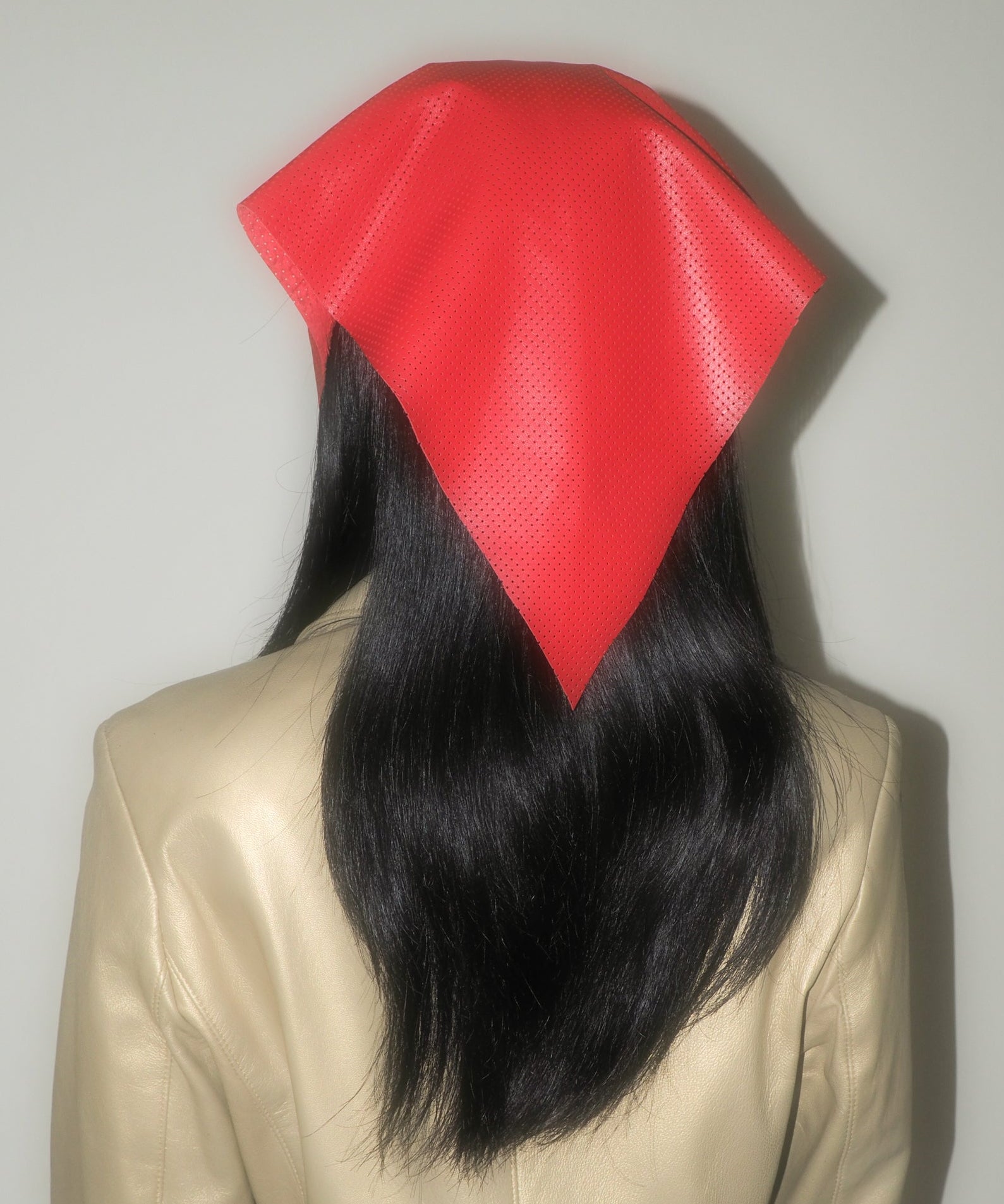 Vita Scarf in Red Perforated Lambskin - CLYDE