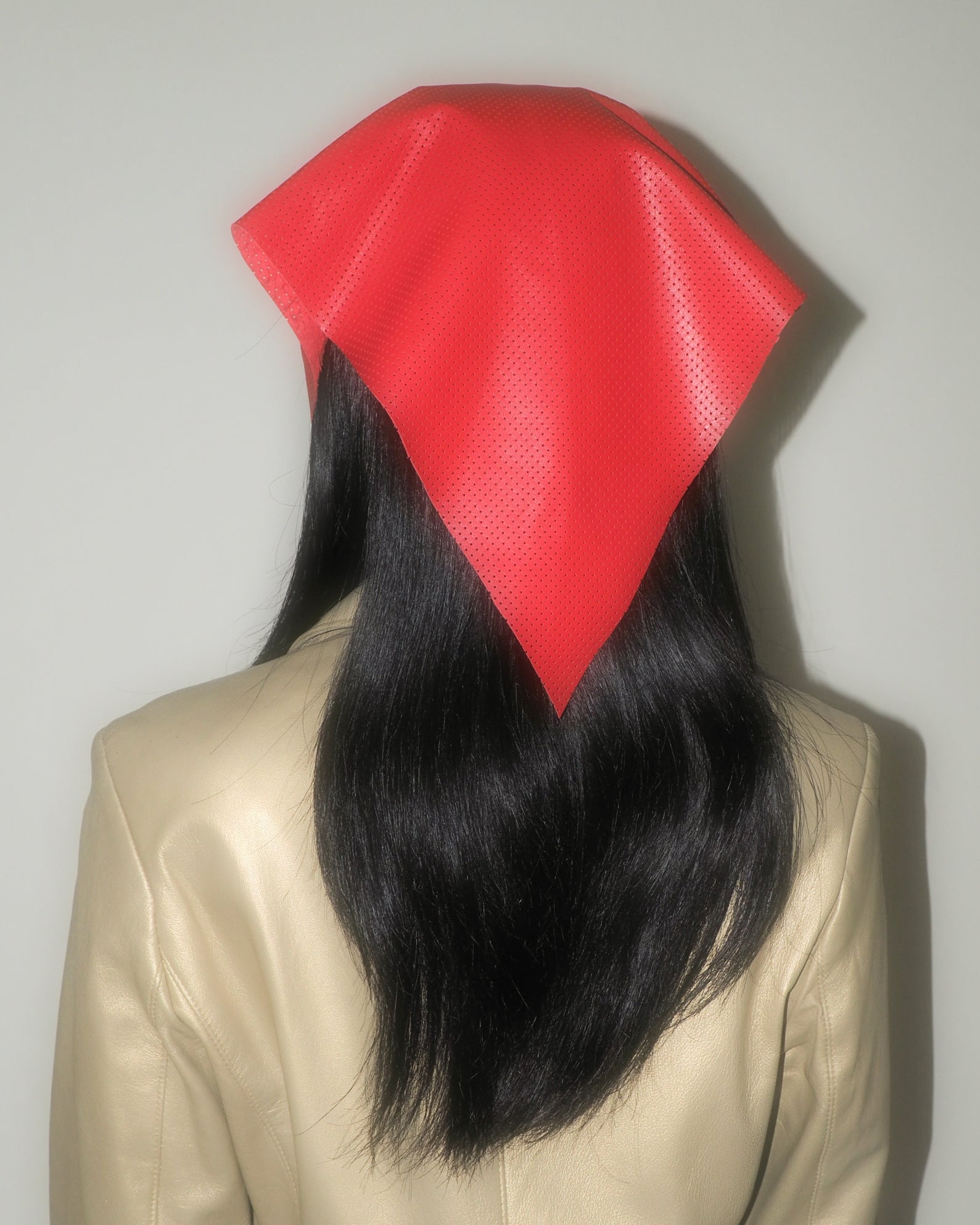 Vita Scarf in Red Perforated Lambskin - CLYDE