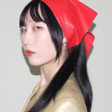 Vita Scarf in Red Perforated Lambskin - CLYDE
