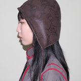 Volo Hat in Brown Python Effect Lambskin - CLYDE