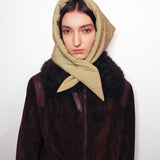 Puff Scarf in Beige Nylon & Jersey
