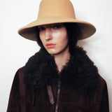 Gambler Hat in Camel Wool w. Tan Scarf