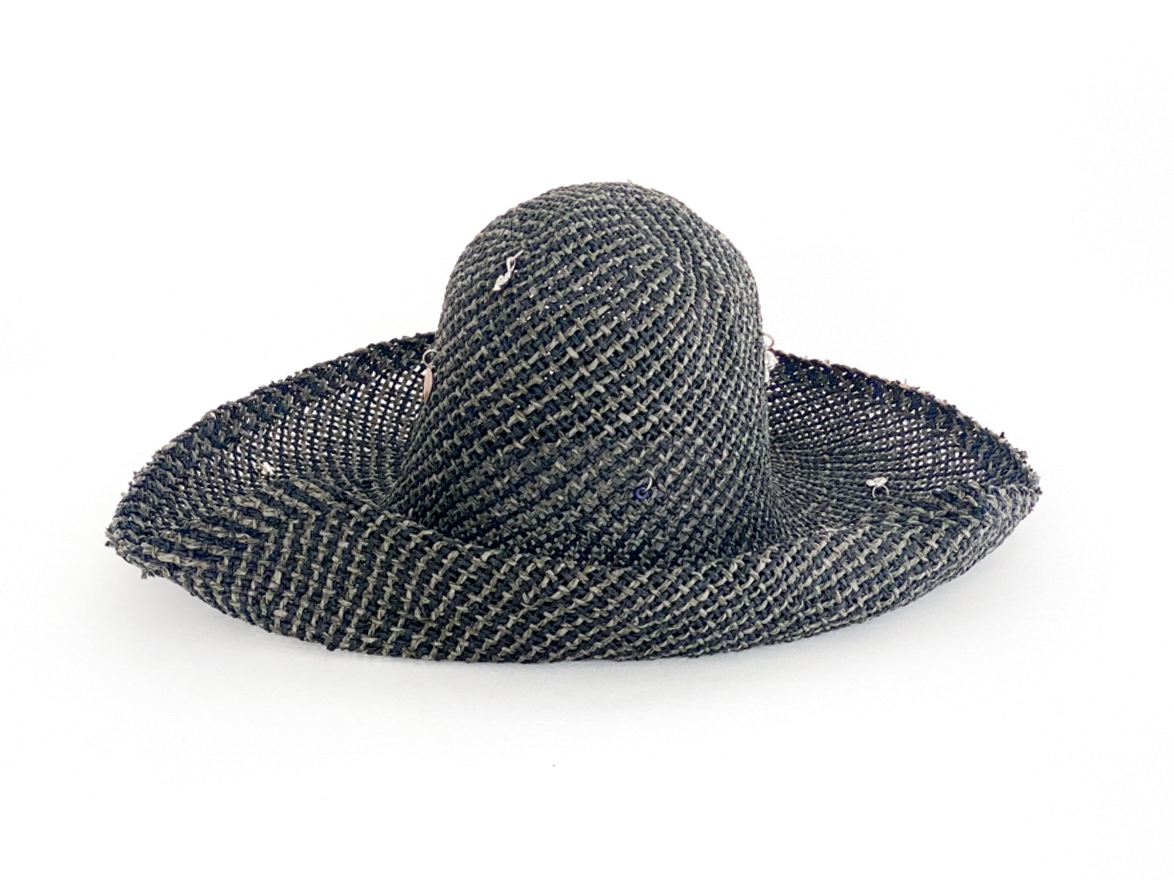 Charm Hat in Charcoal Weave Toyo Straw - CLYDE
