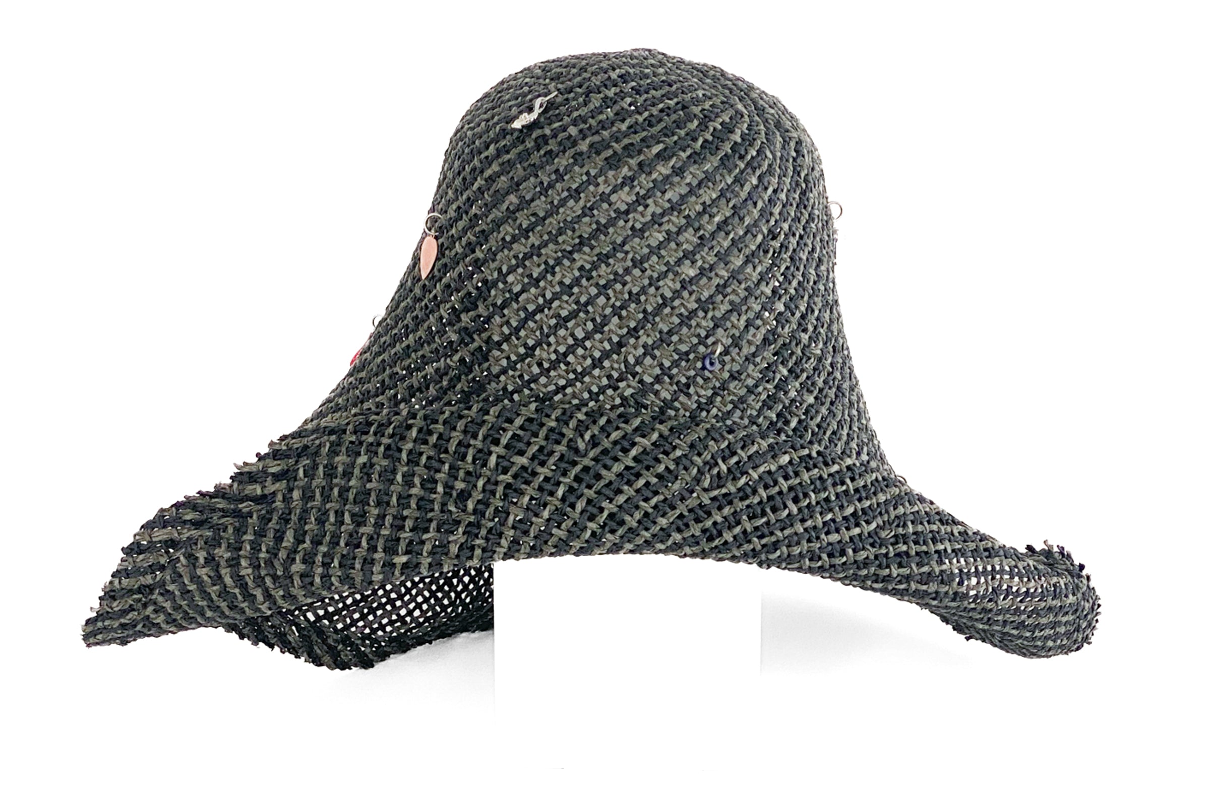 Charm Hat in Charcoal Weave Toyo Straw - CLYDE