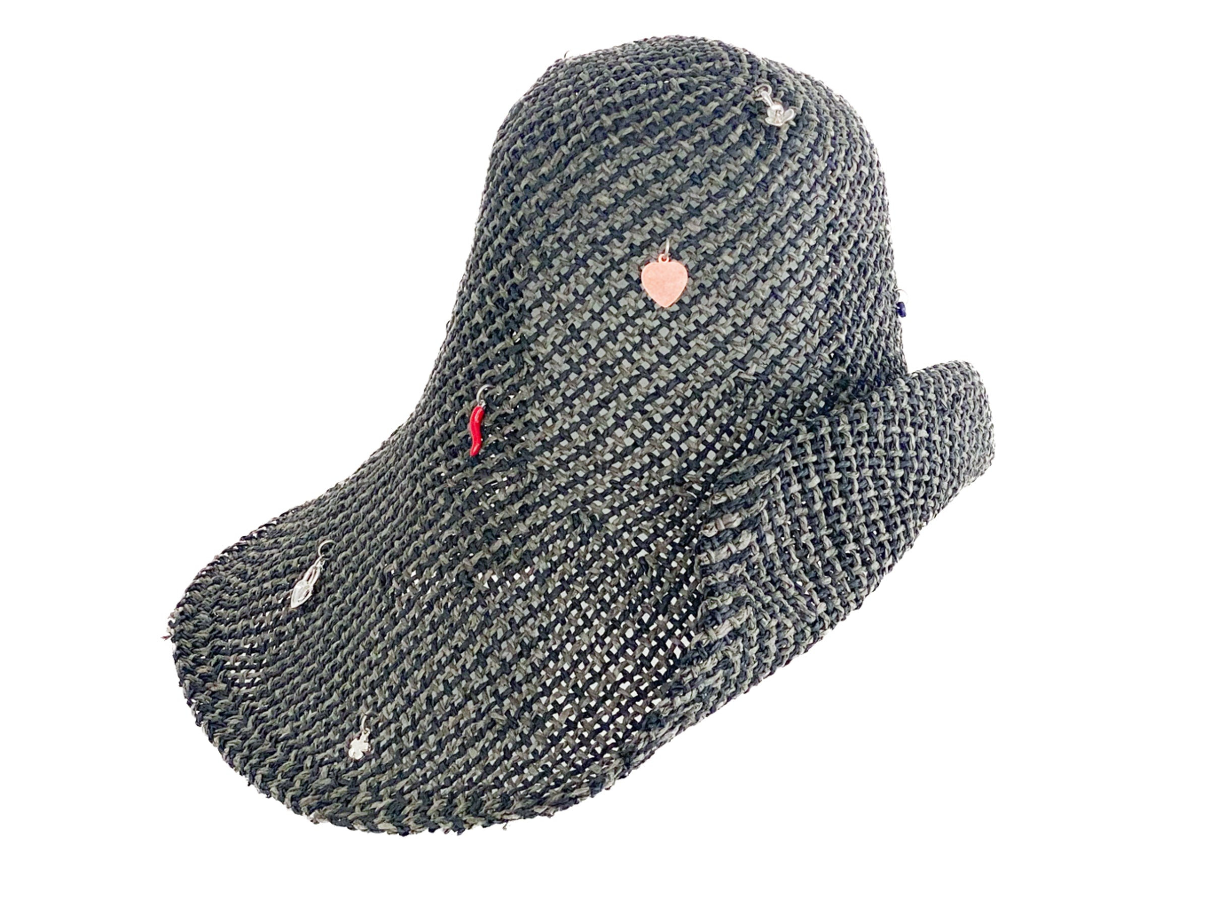Charm Hat in Charcoal Weave Toyo Straw - CLYDE